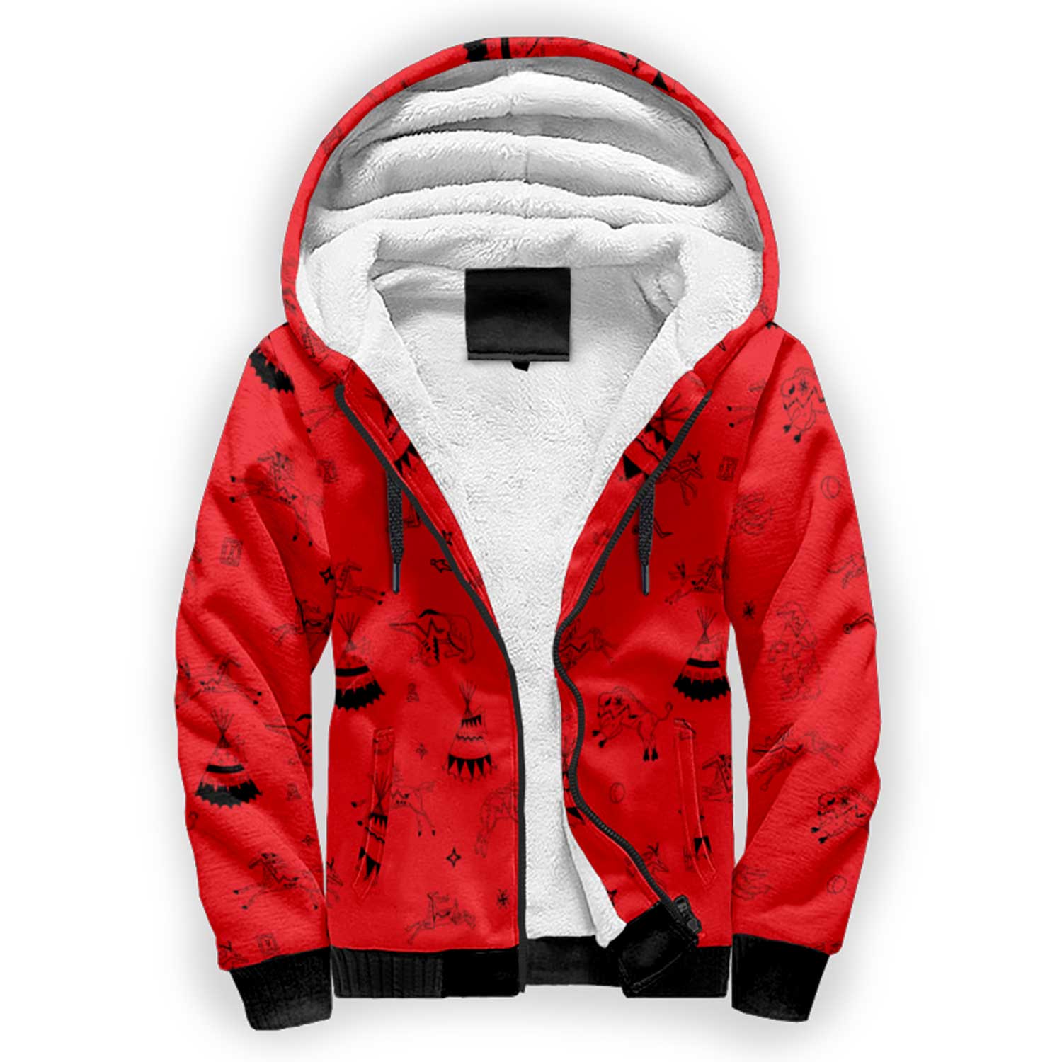 Ledger Dabbles Red Sherpa Hoodie