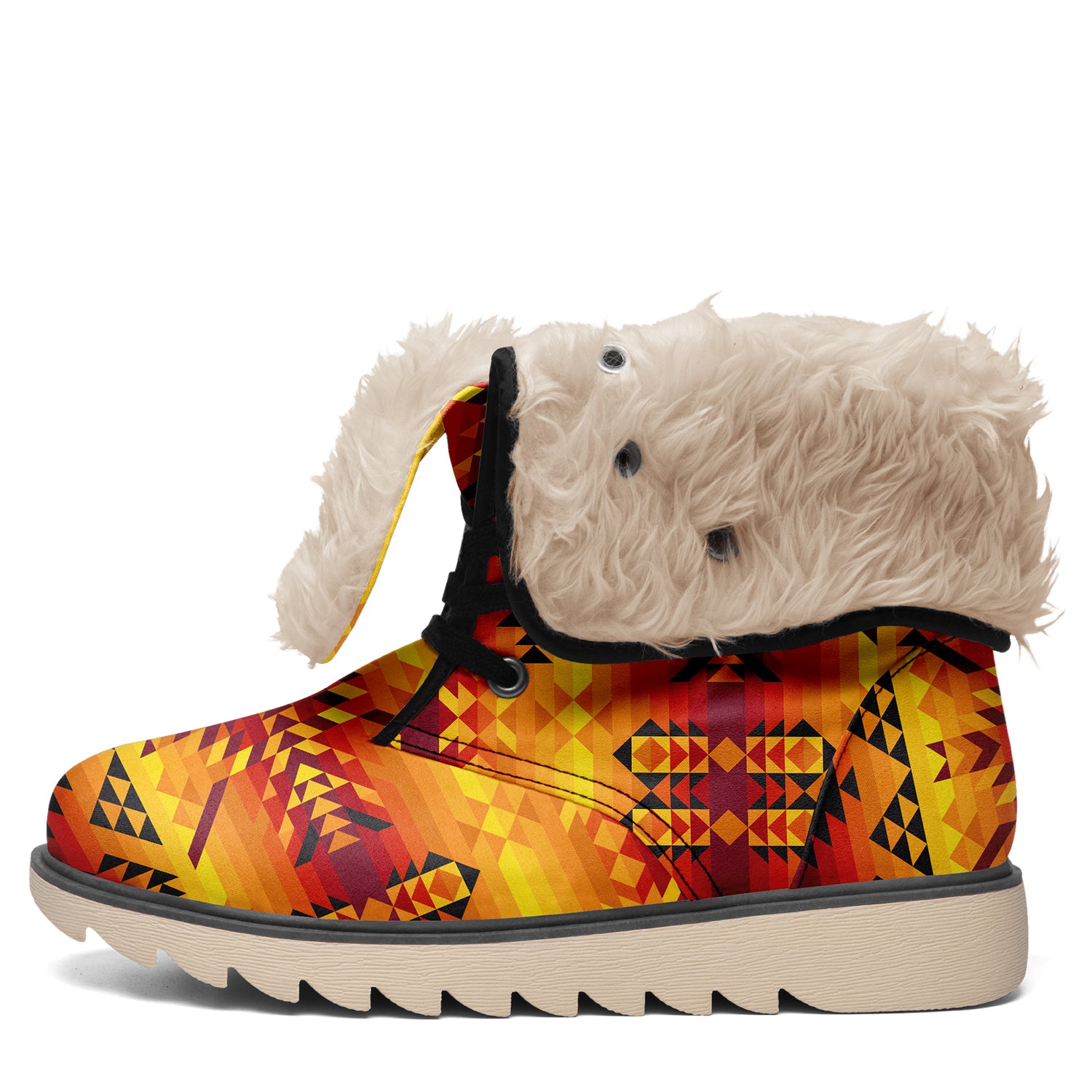 Desert Geo Yellow Red Polar Winter Boots