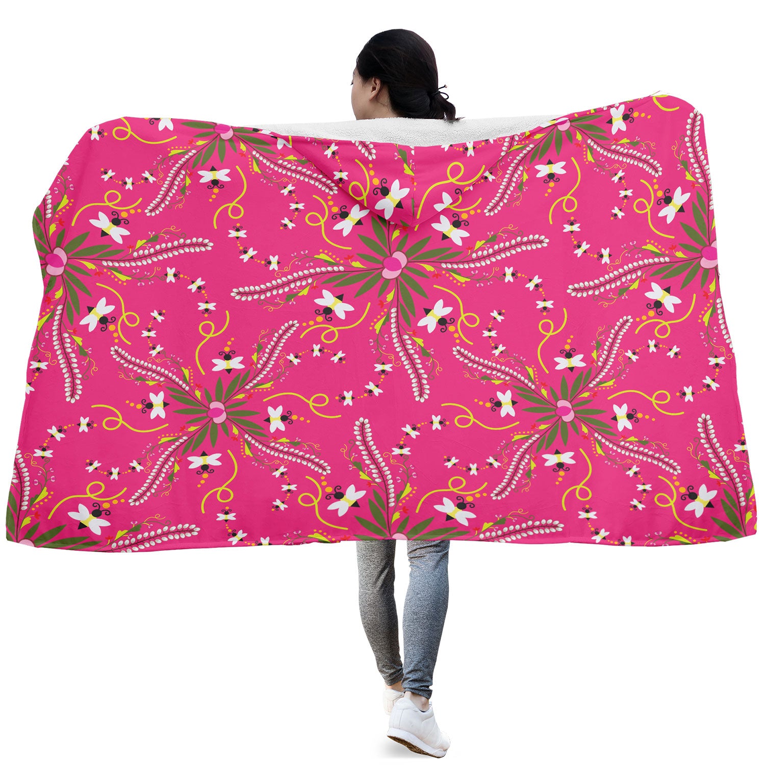 Willow Bee Bubblegum Hooded Blanket