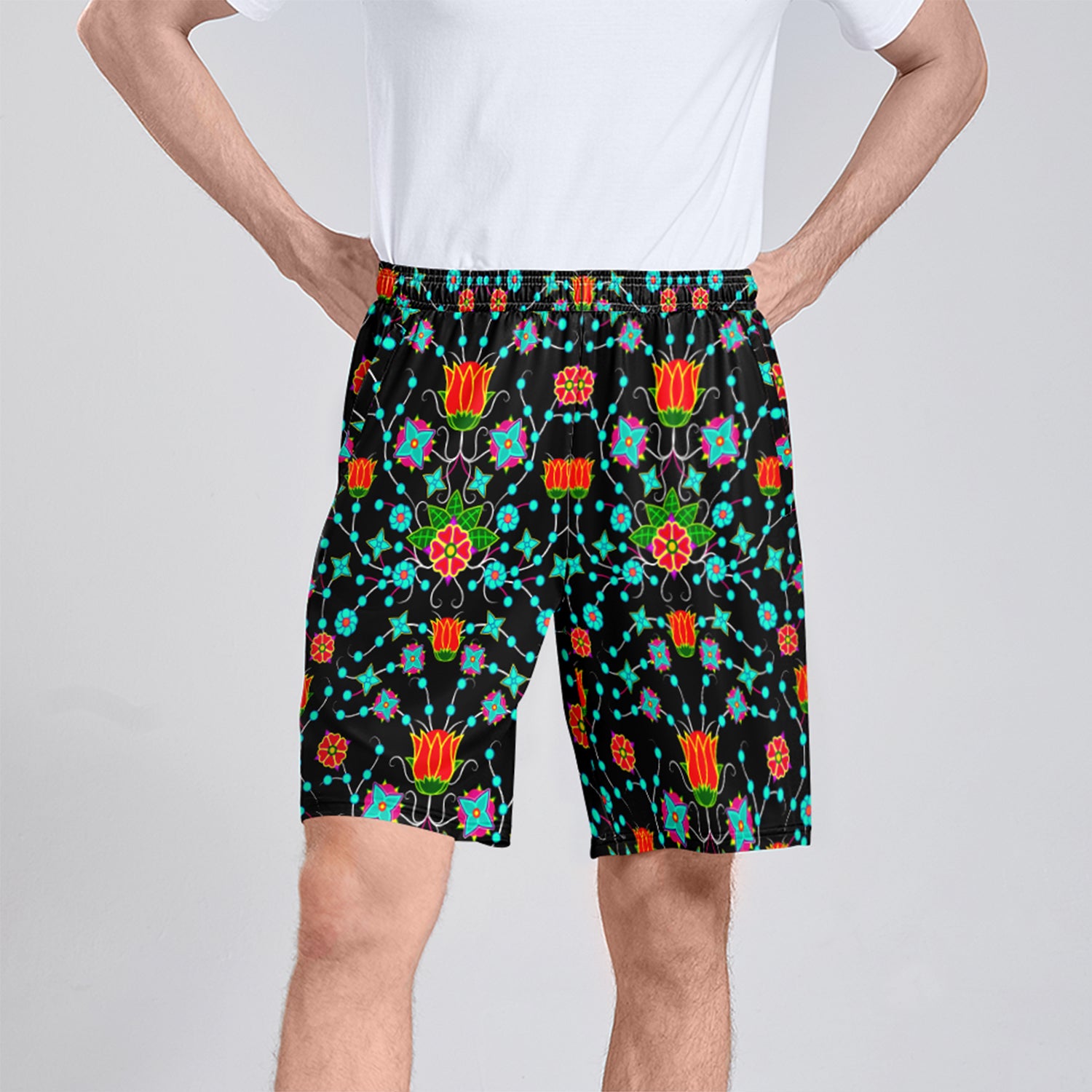 Floral Damask Upgrade Athletic Shorts with Pockets