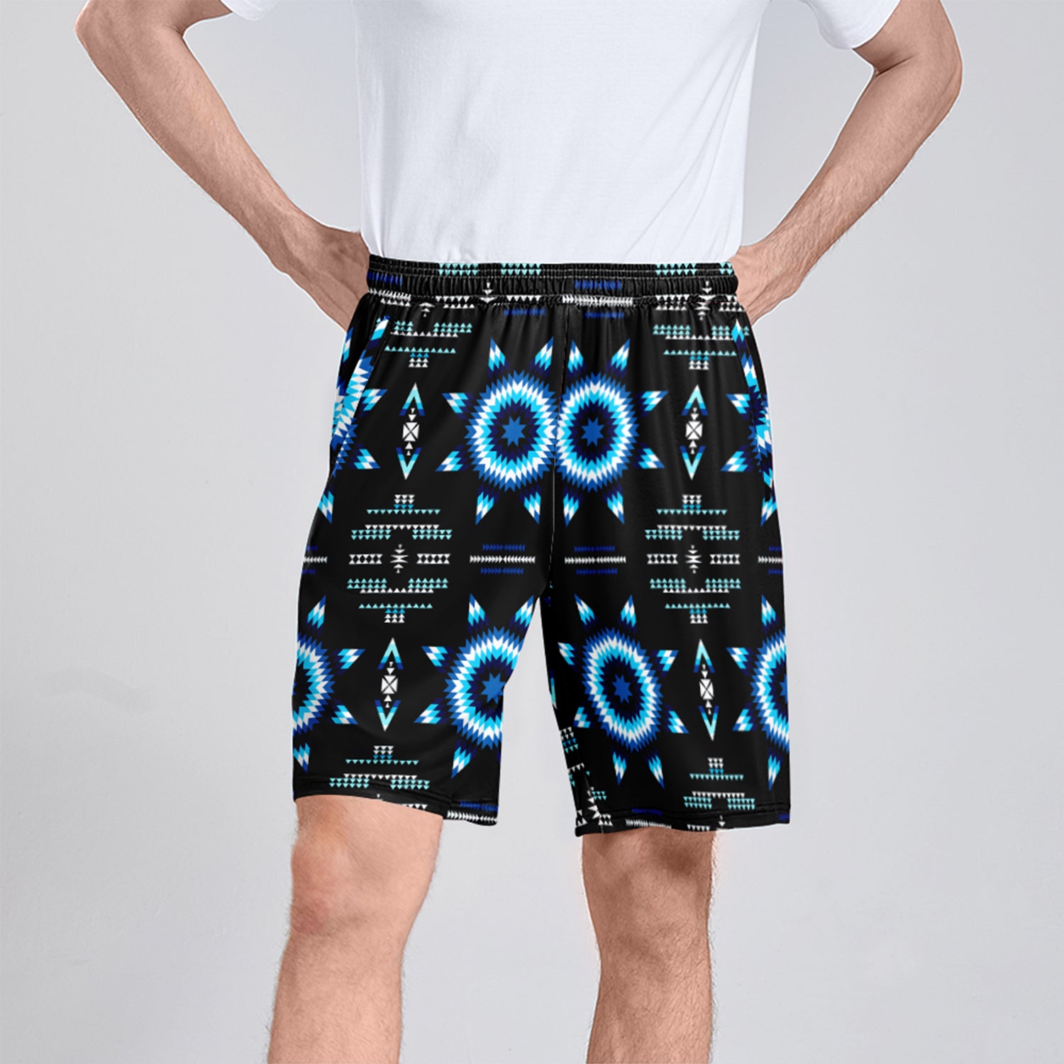 Rising Star Wolf Moon Athletic Shorts with Pockets