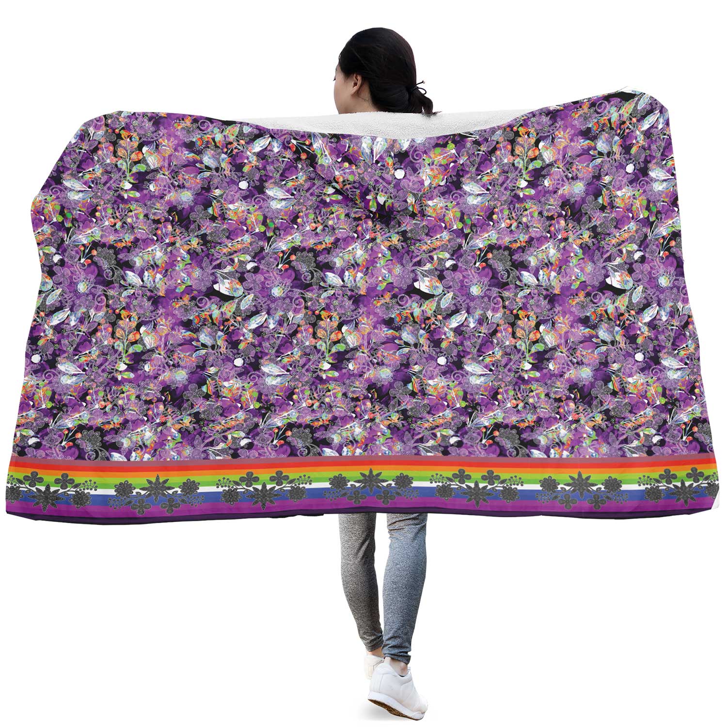 Culture in Nature Purple Hooded Blanket