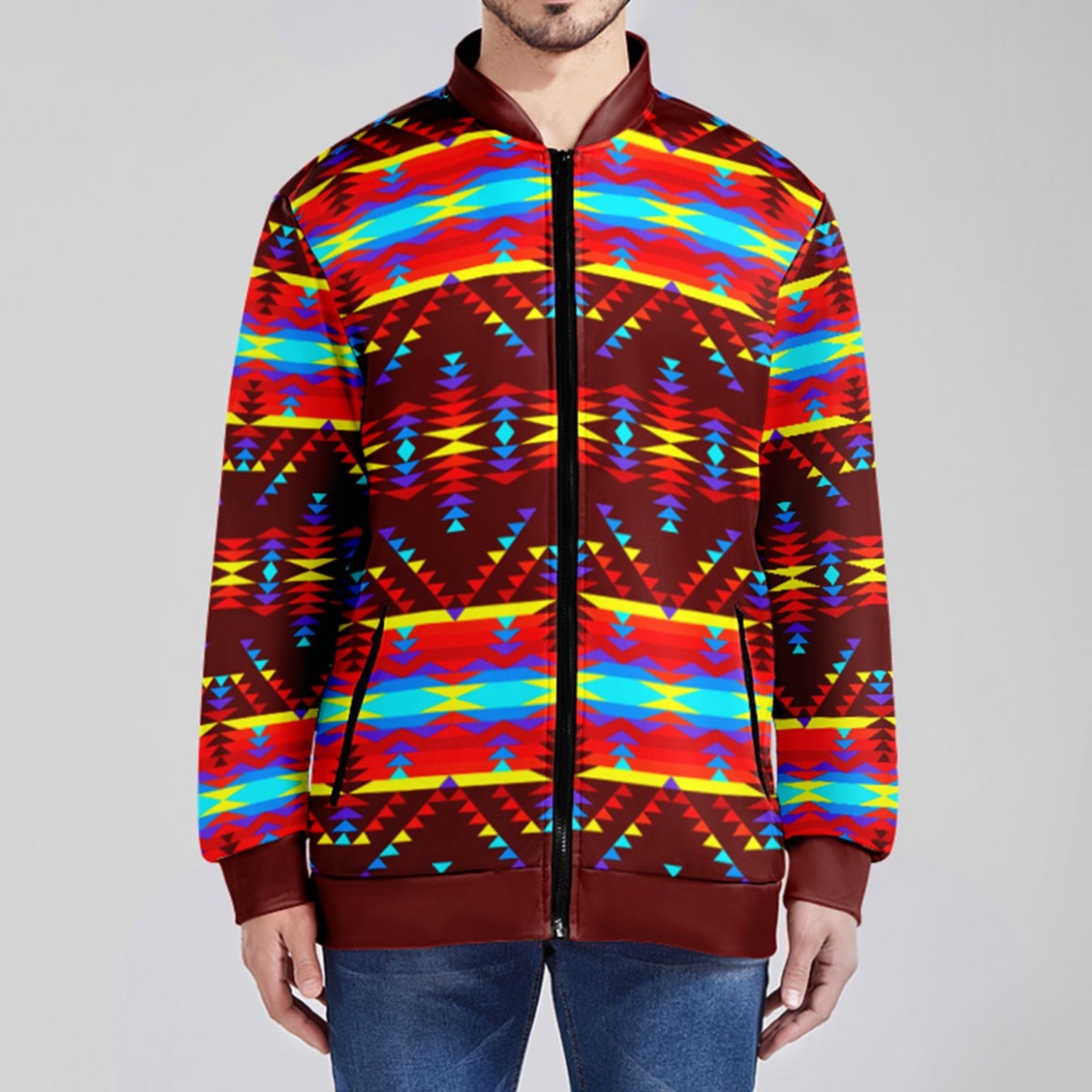 Visions of Lasting Peace Zippered Collared Lightweight Jacket