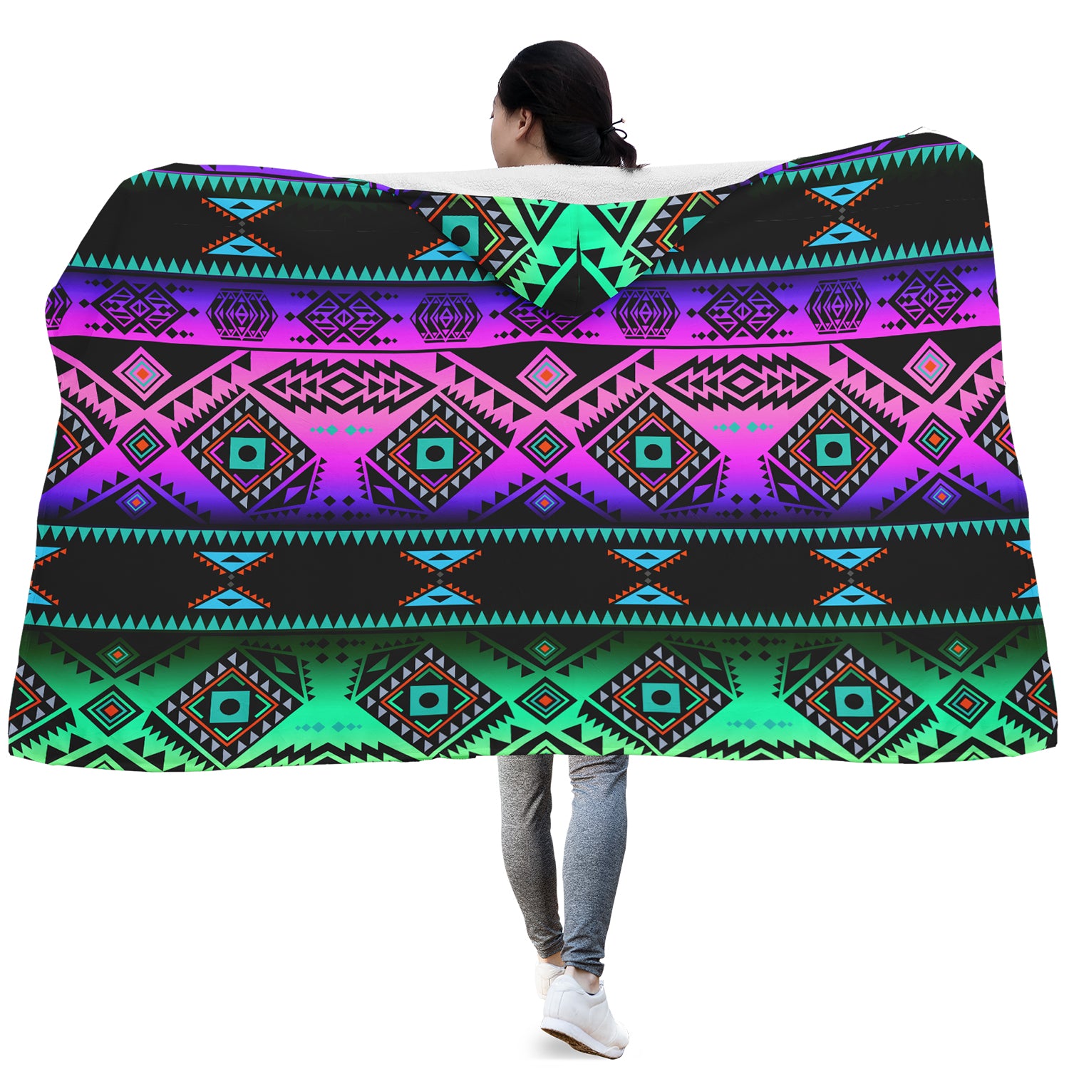 California Coast Sunrise Hooded Blanket