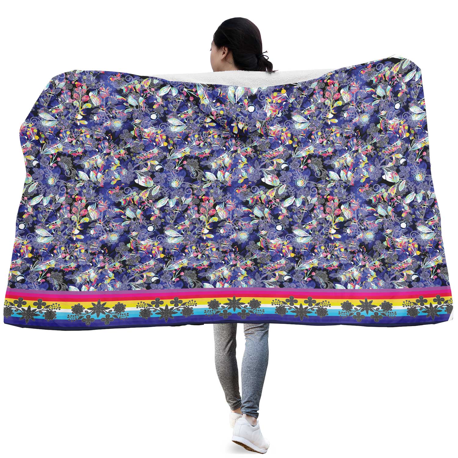 Culture in Nature Blue Hooded Blanket