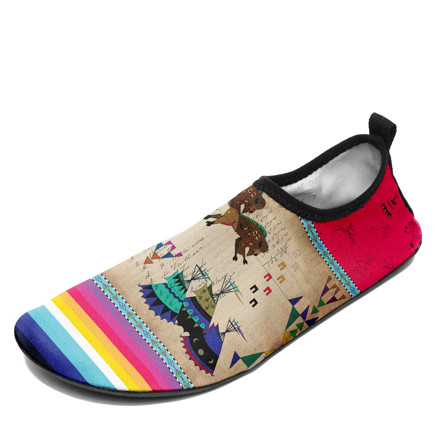 Buffalos Running Berry Kid's Sockamoccs Slip On Shoes