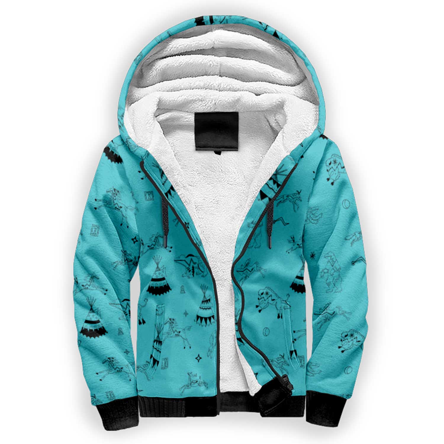 Ledger Dabbles Turquoise Sherpa Hoodie