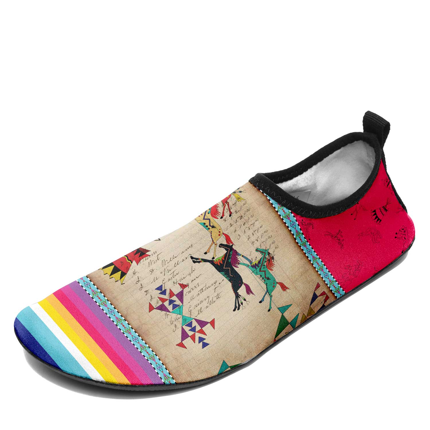 Horses Running Berry Kid's Sockamoccs Slip On Shoes