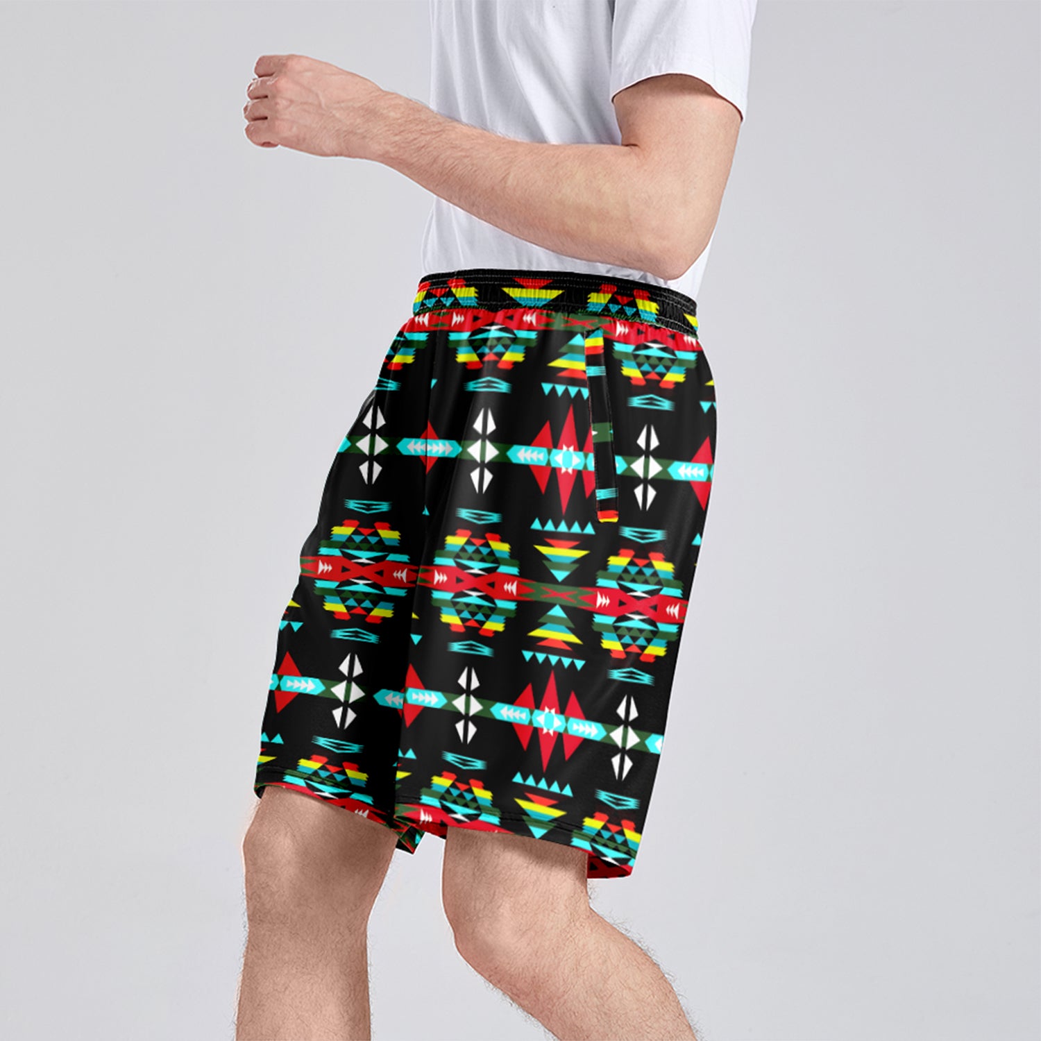 River Trail Sunset Athletic Shorts with Pockets