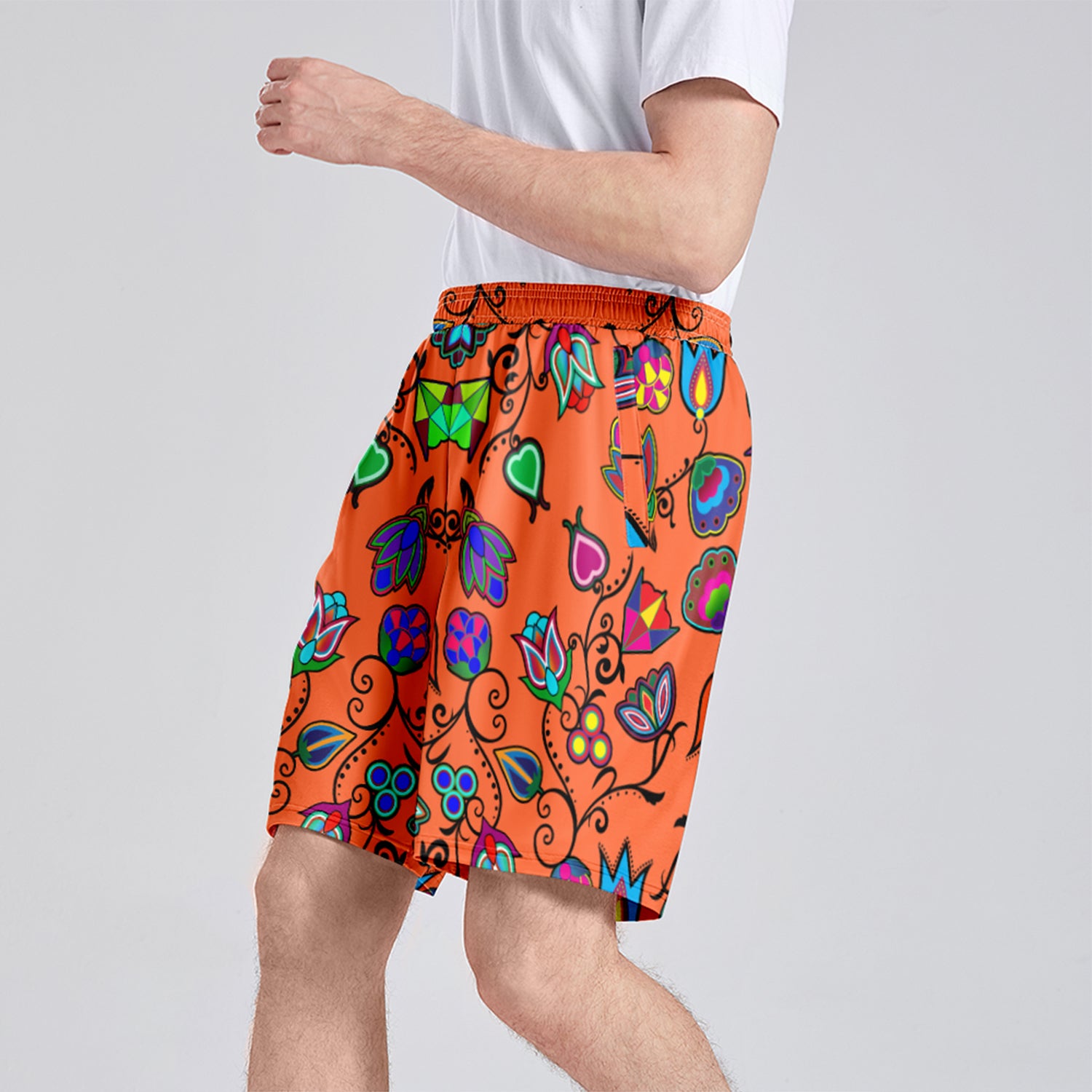 Indigenous Paisley Sierra Athletic Shorts with Pockets