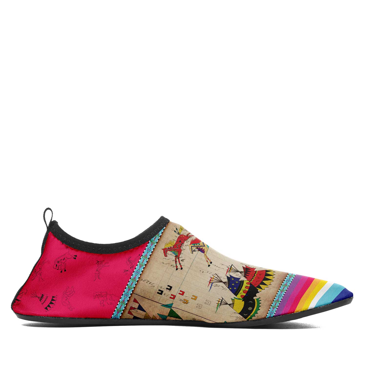 Horses Running Berry Kid's Sockamoccs Slip On Shoes