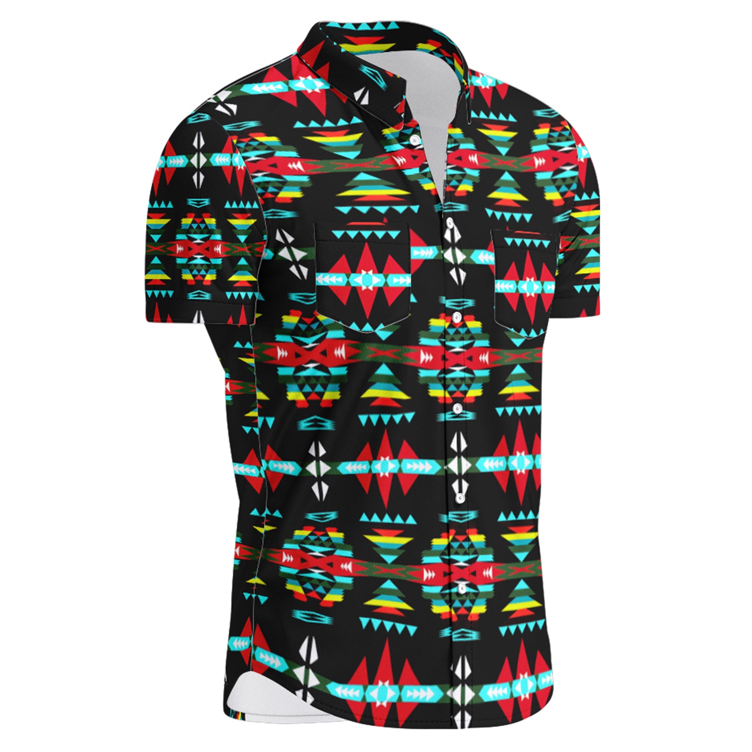 River Trail Sunset Hawaiian-Style Button Up Shirt