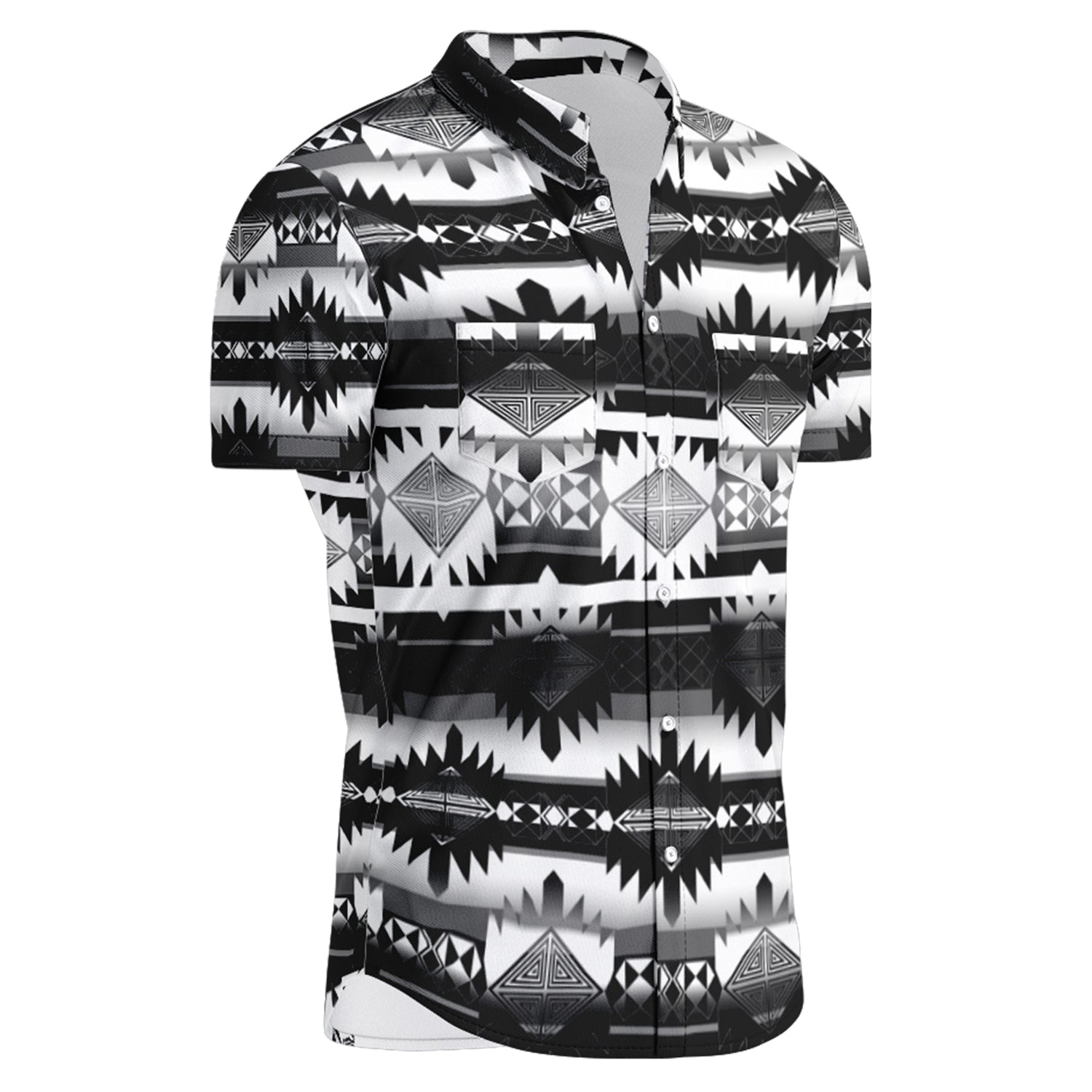 Okotoks Black Hawaiian-Style Button Up Shirt