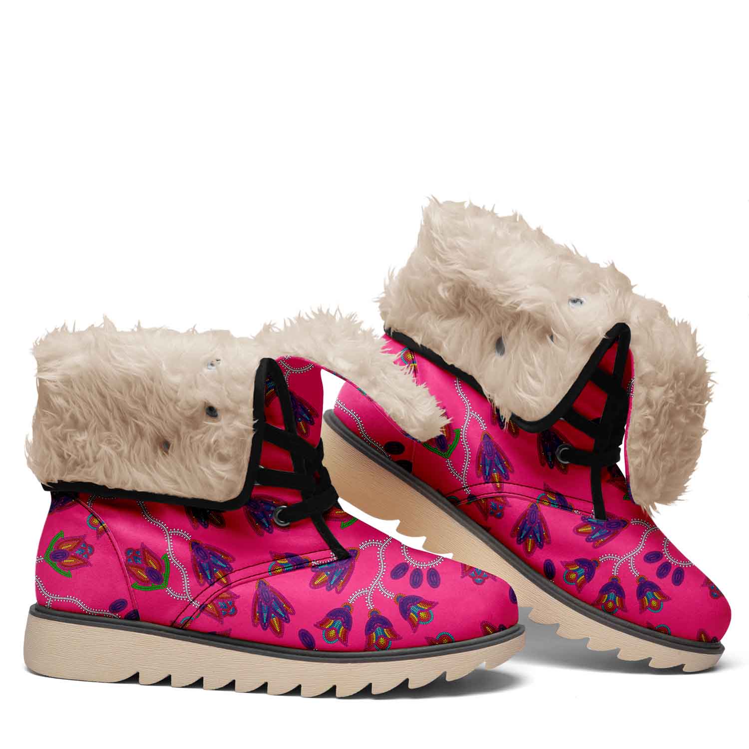 Spring Blossoms on Blush Polar Winter Boots