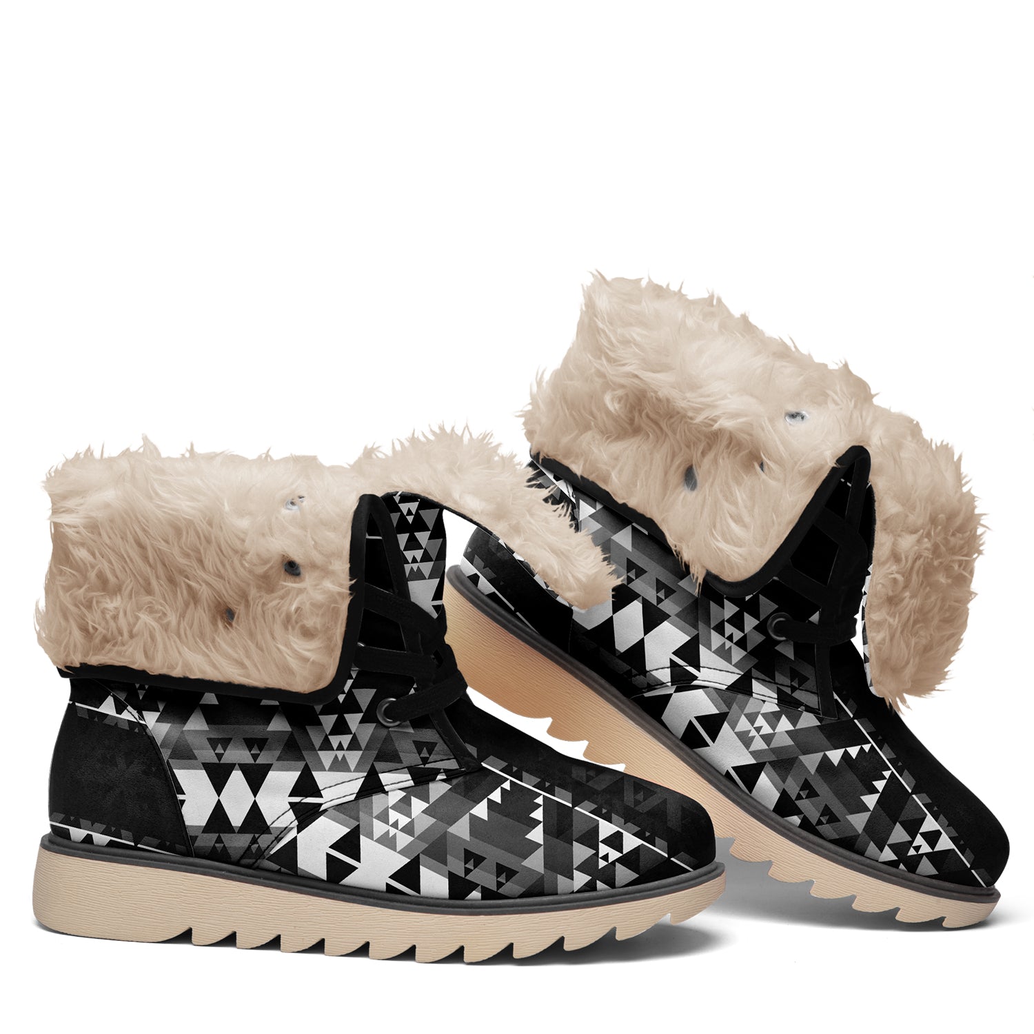 Writing on Stone Black and White Polar Winter Boots