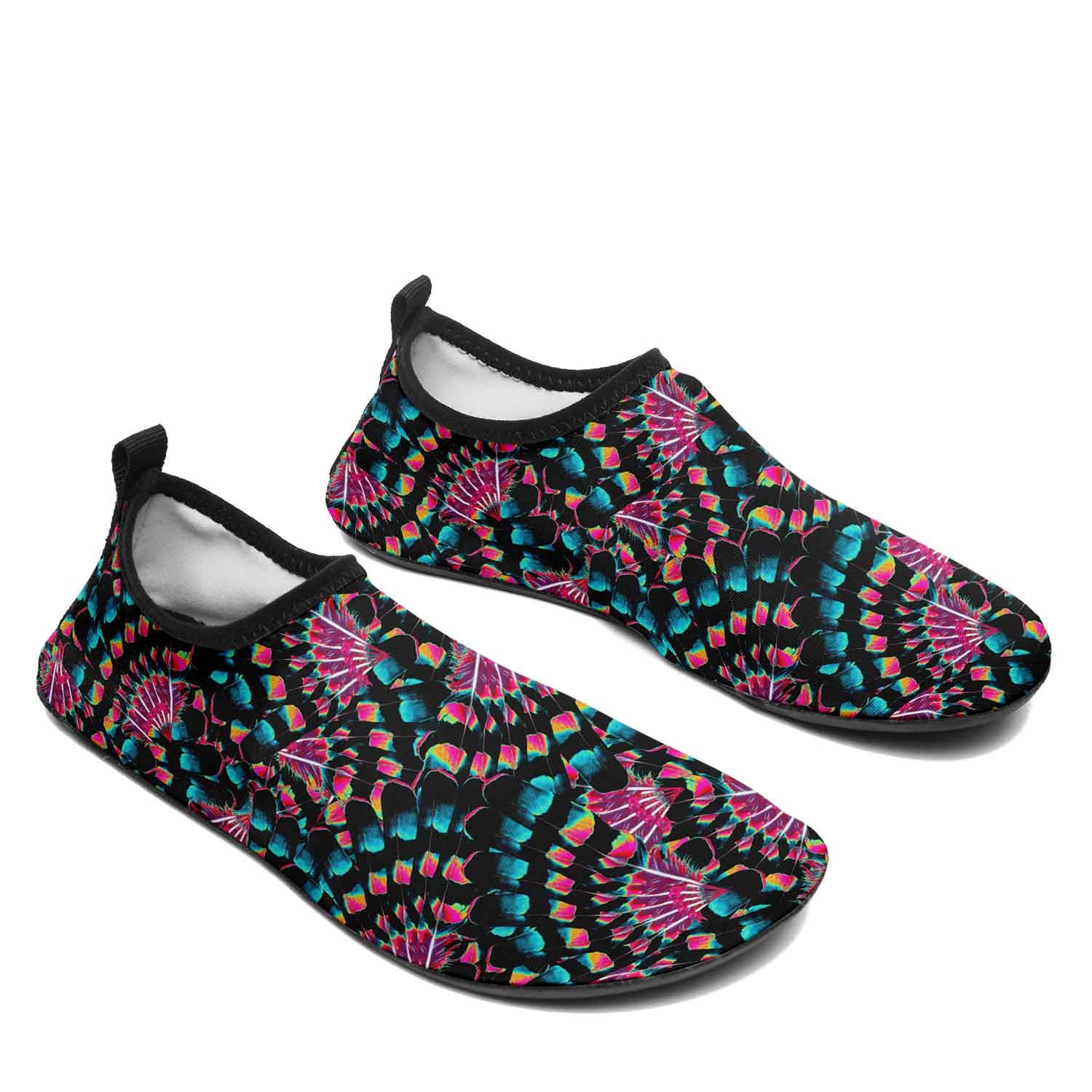 Hawk Feathers Heat Map Kid's Sockamoccs Slip On Shoes