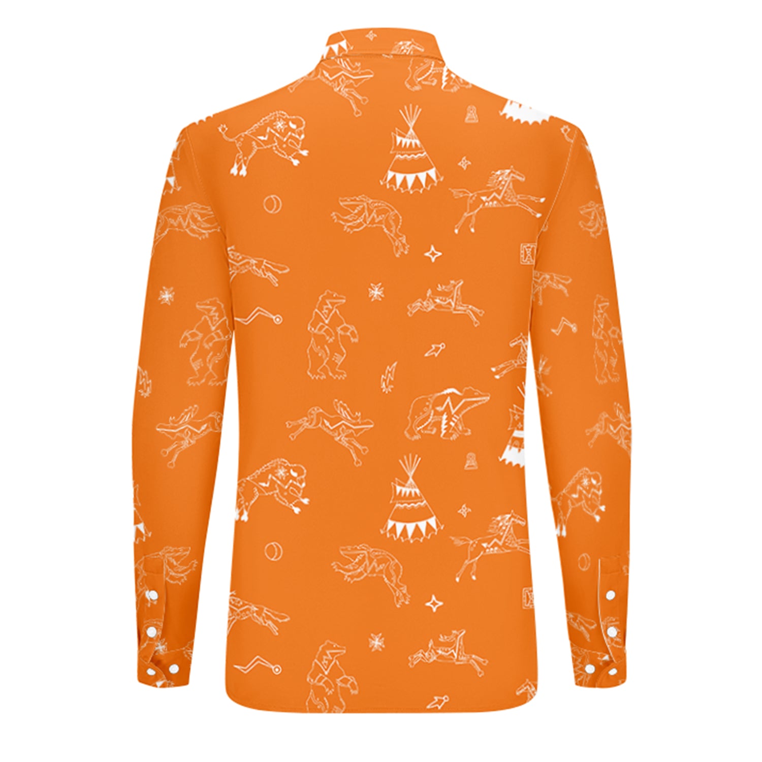 Ledger Dabbles Orange Men's Long Sleeve Dress Shirt