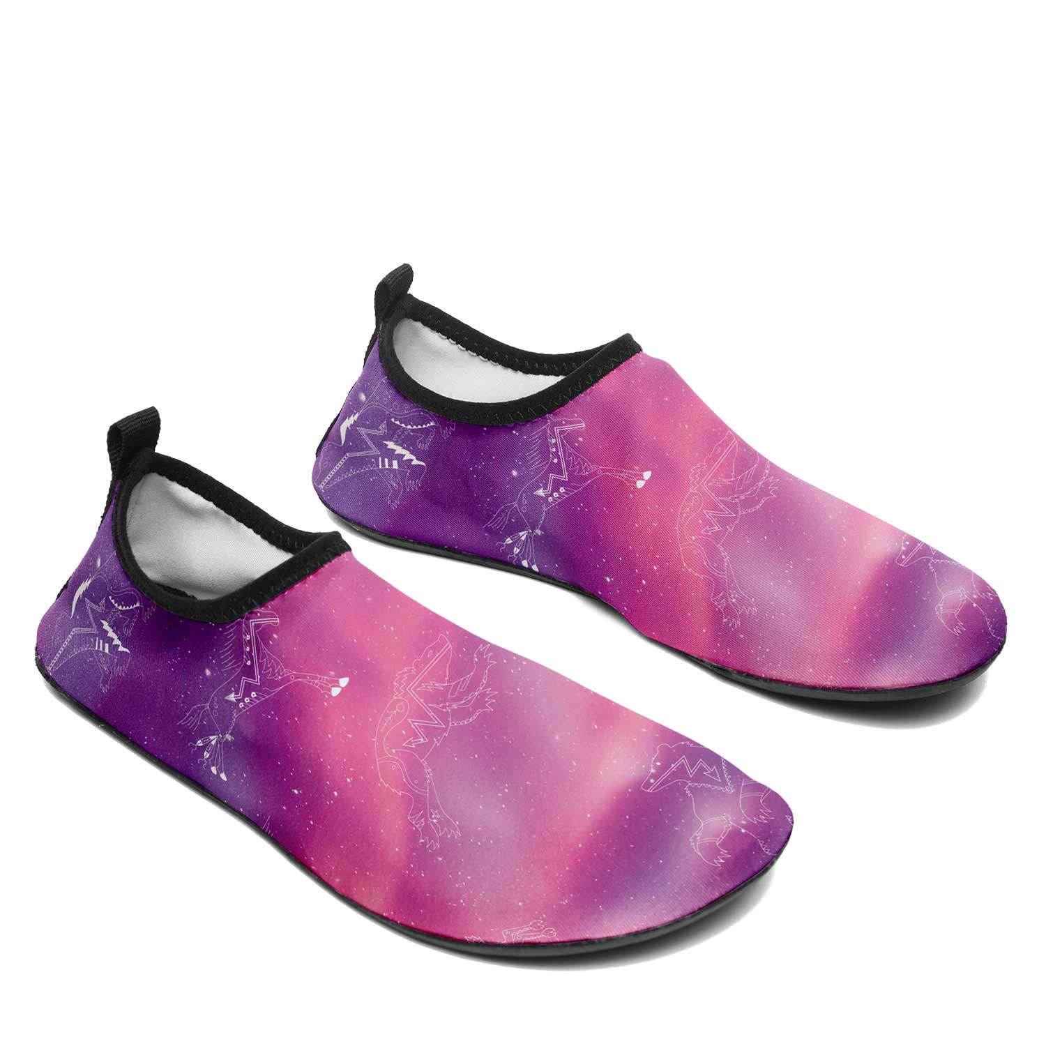 Animal Ancestors 7 Aurora Gases Pink and Purple Kid's Sockamoccs Slip On Shoes