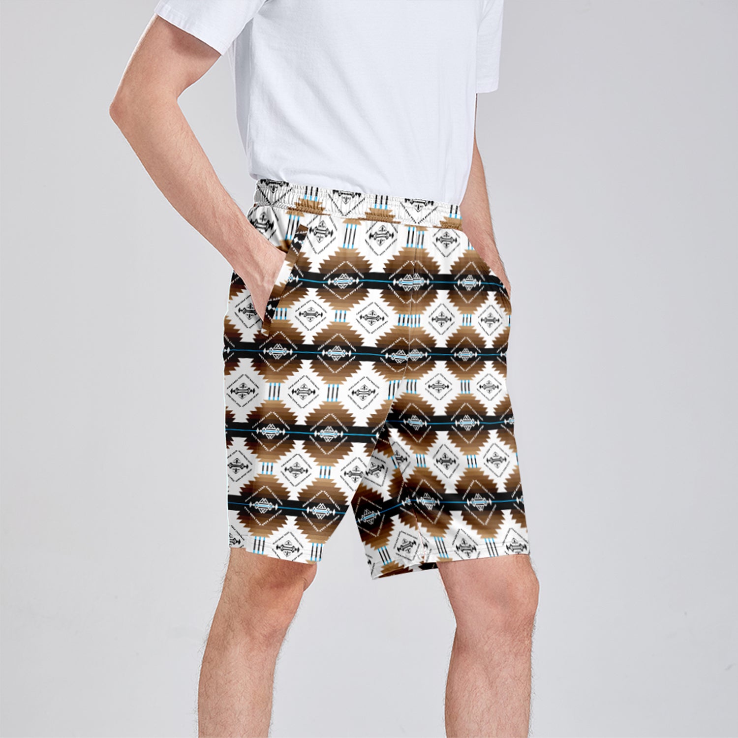 Cofitichequi White Athletic Shorts with Pockets