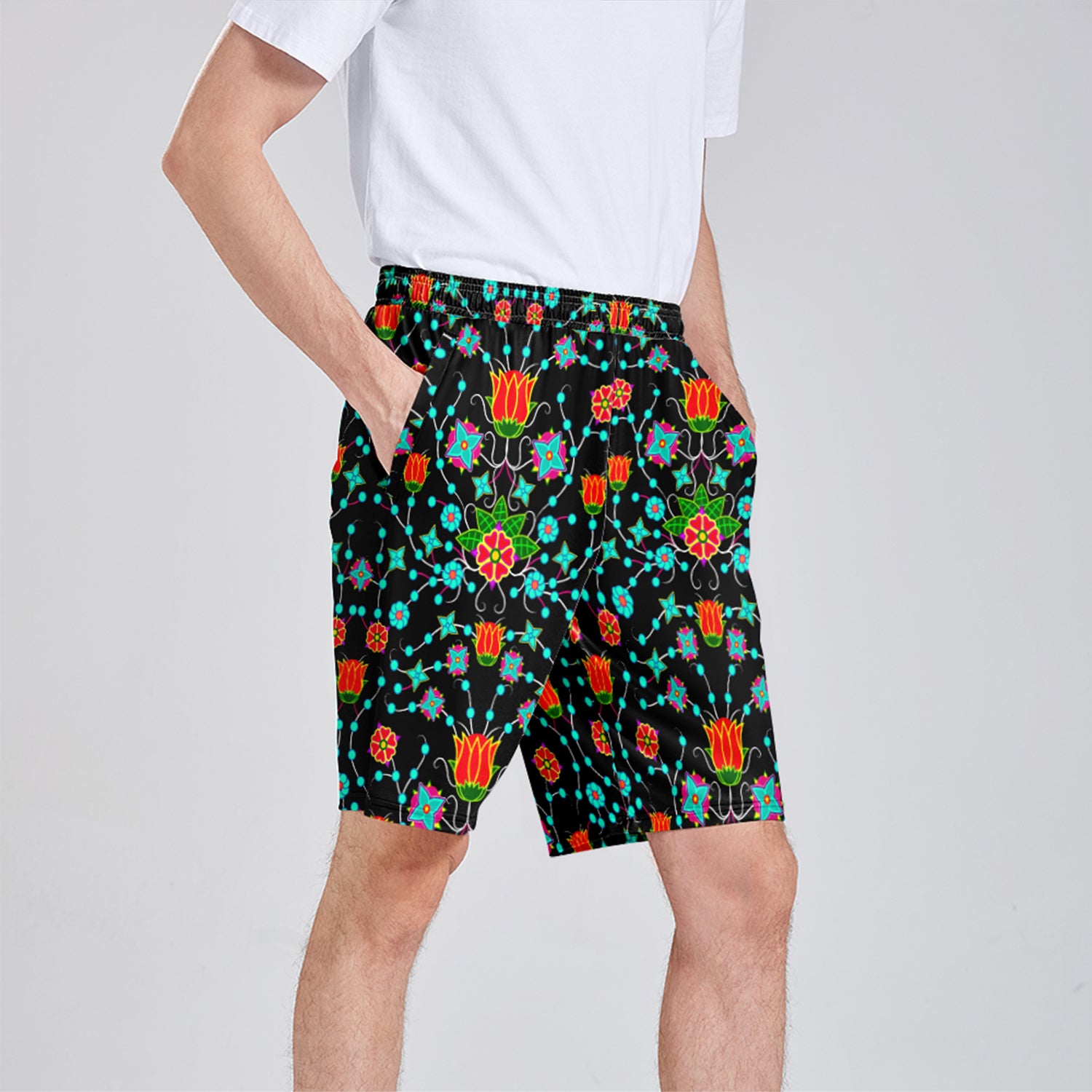 Floral Damask Upgrade Athletic Shorts with Pockets