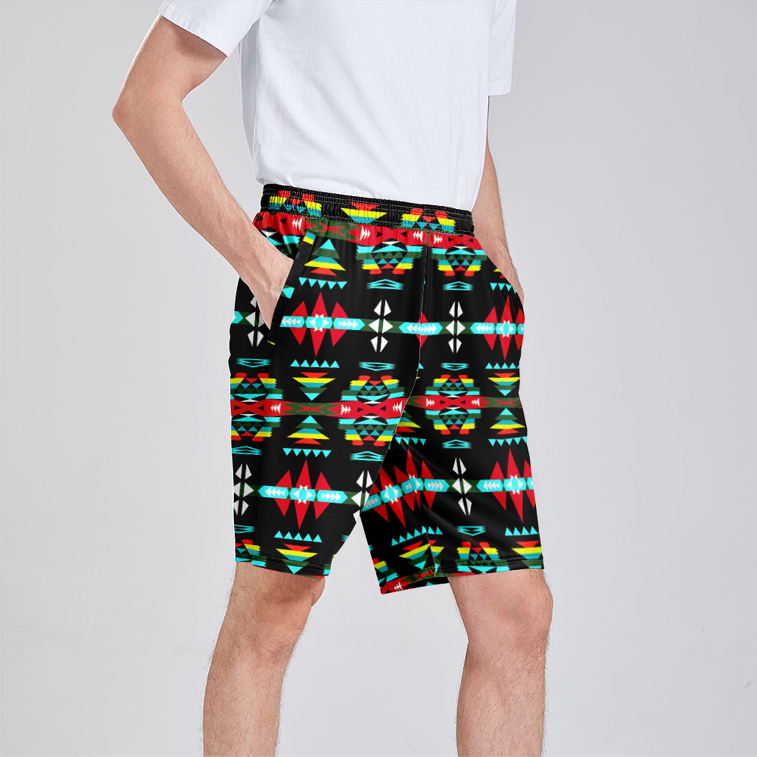 River Trail Sunset Athletic Shorts with Pockets