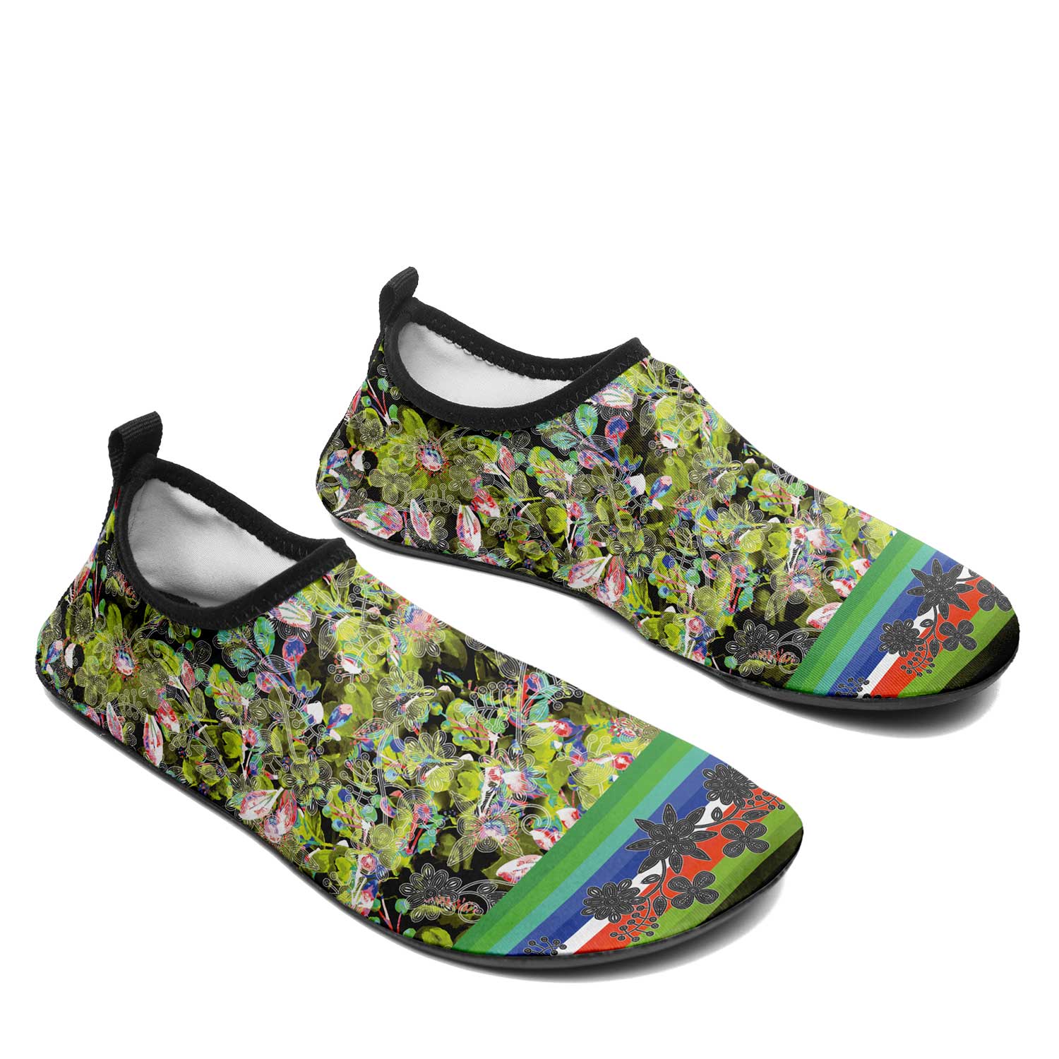 Culture in Nature Green Leaf Kid's Sockamoccs Slip On Shoes