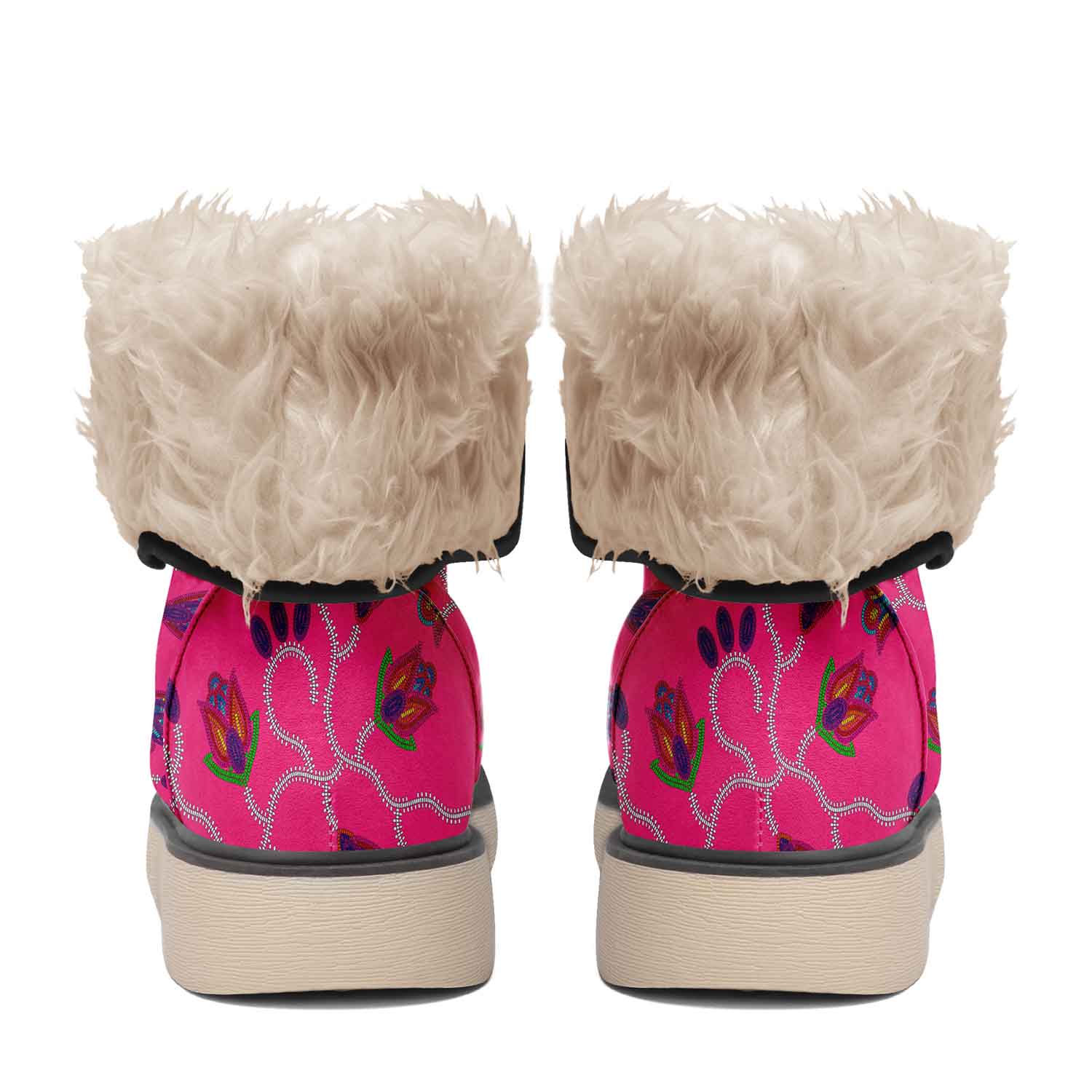 Spring Blossoms on Blush Polar Winter Boots