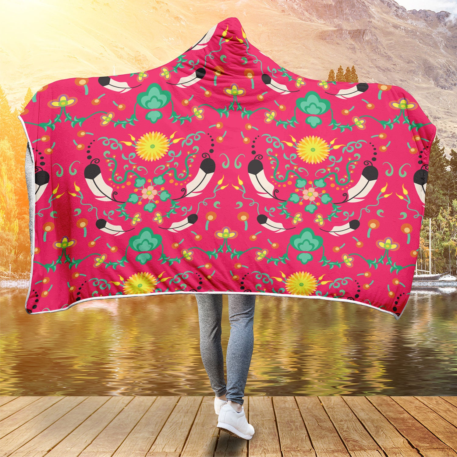 New Growth Pink Punch Hooded Blanket