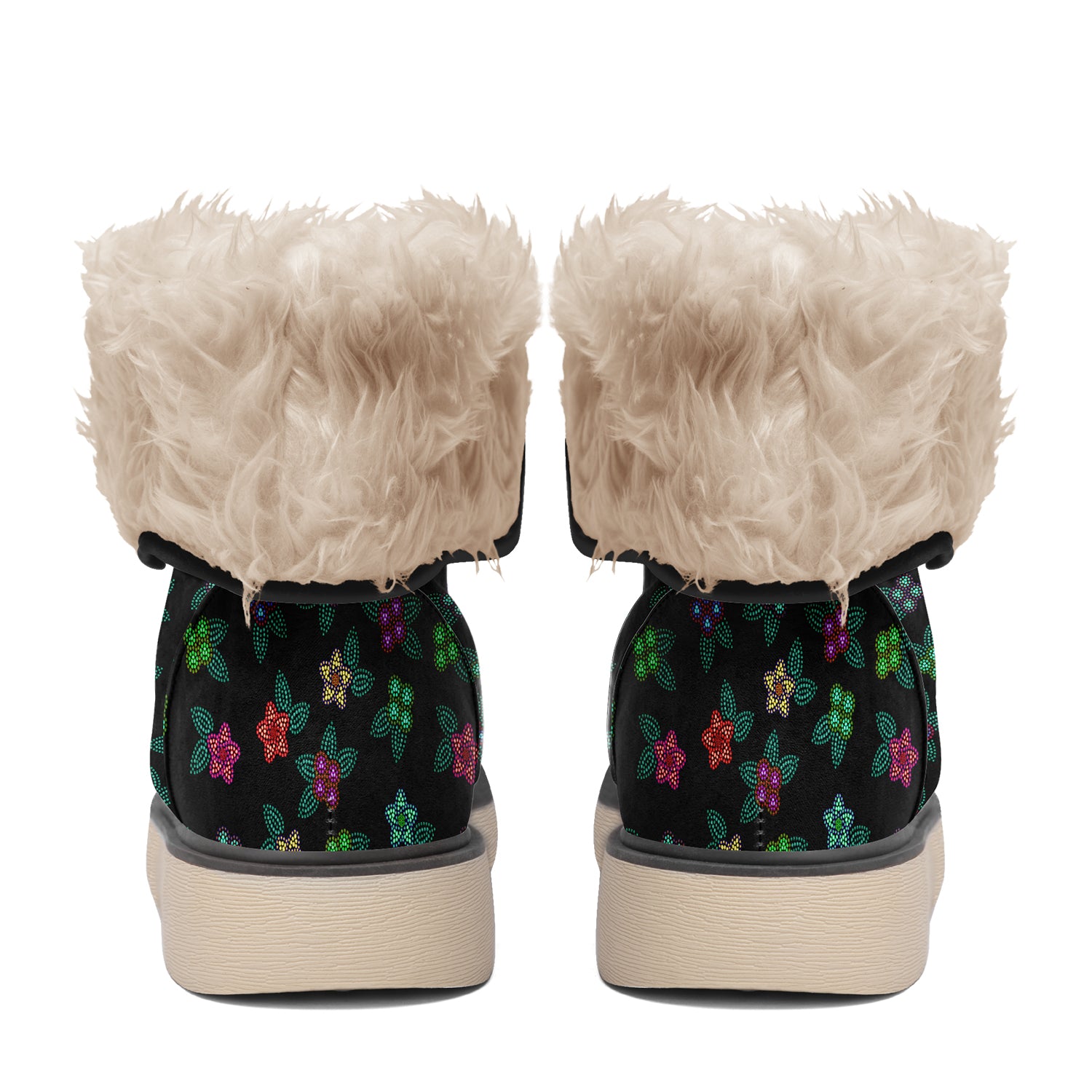 Berry Flowers Black Polar Winter Boots