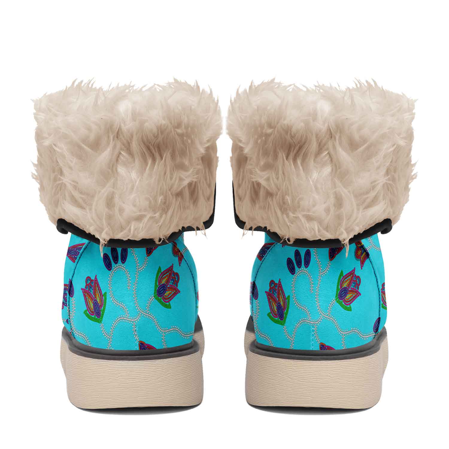 Spring Blossoms on Sky Polar Winter Boots