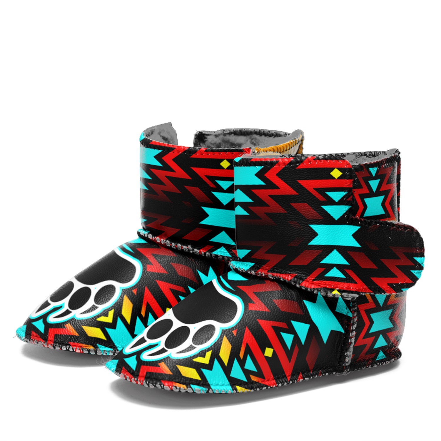 Fire Colors and Turquoise Bearpaw Baby Boots