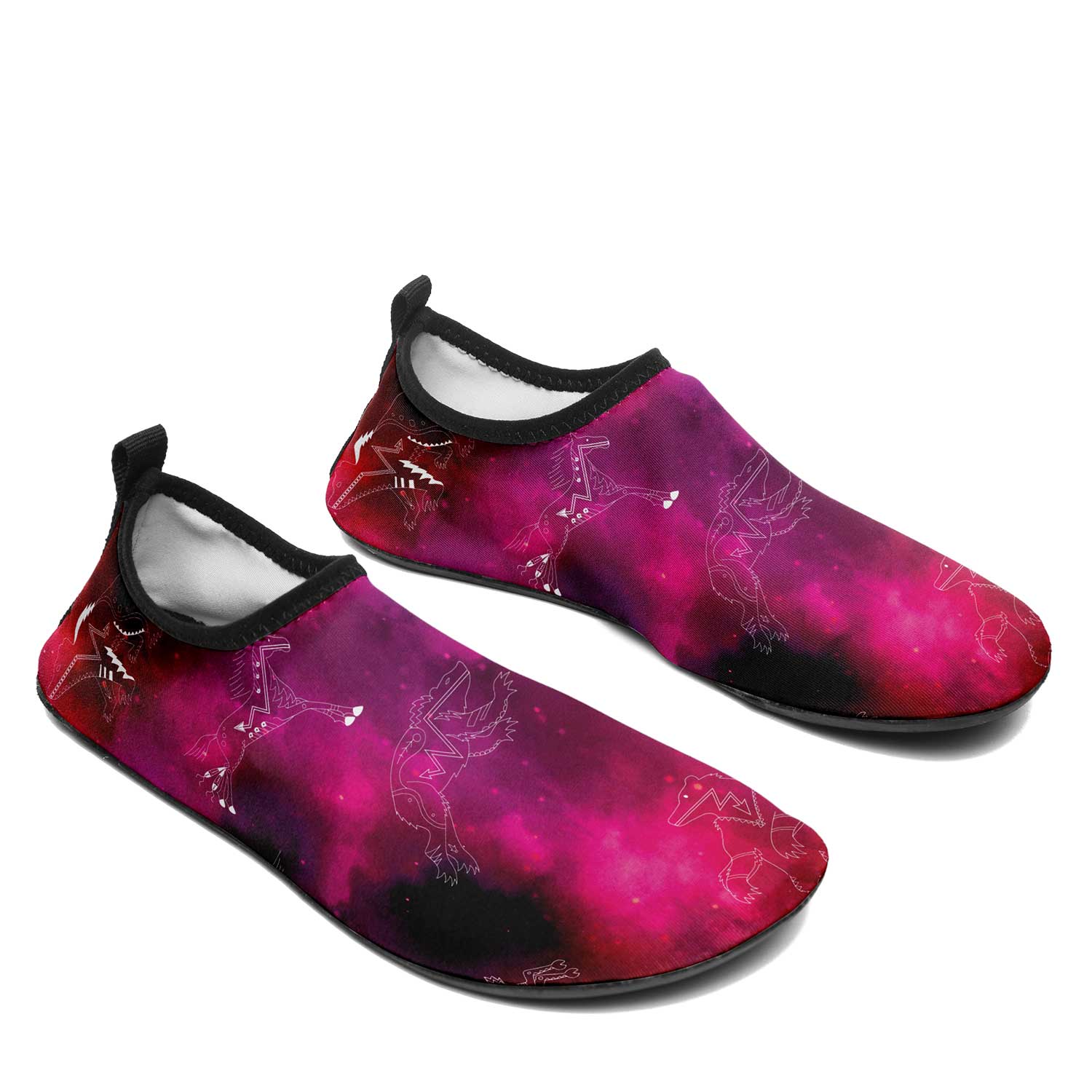 Animal Ancestors 8 Gaseous Clouds Pink and Red Kid's Sockamoccs Slip On Shoes
