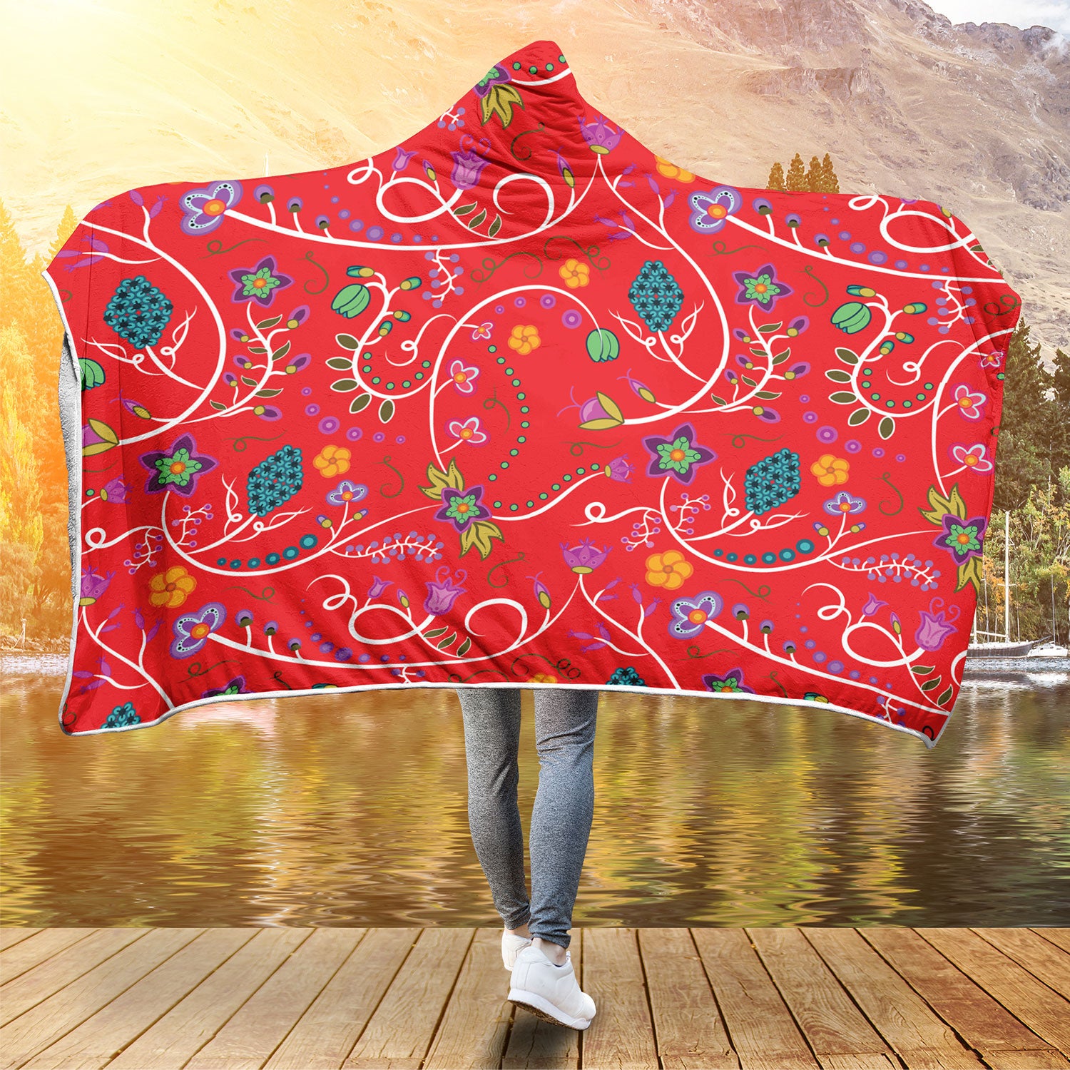 Fresh Fleur Fire Hooded Blanket