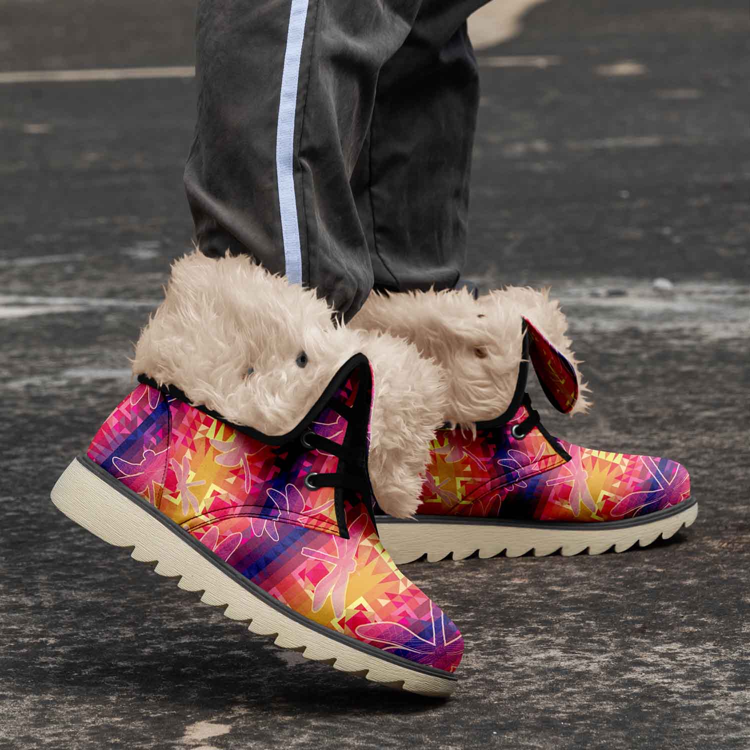 Kaleidoscope Dragonfly Polar Winter Boots