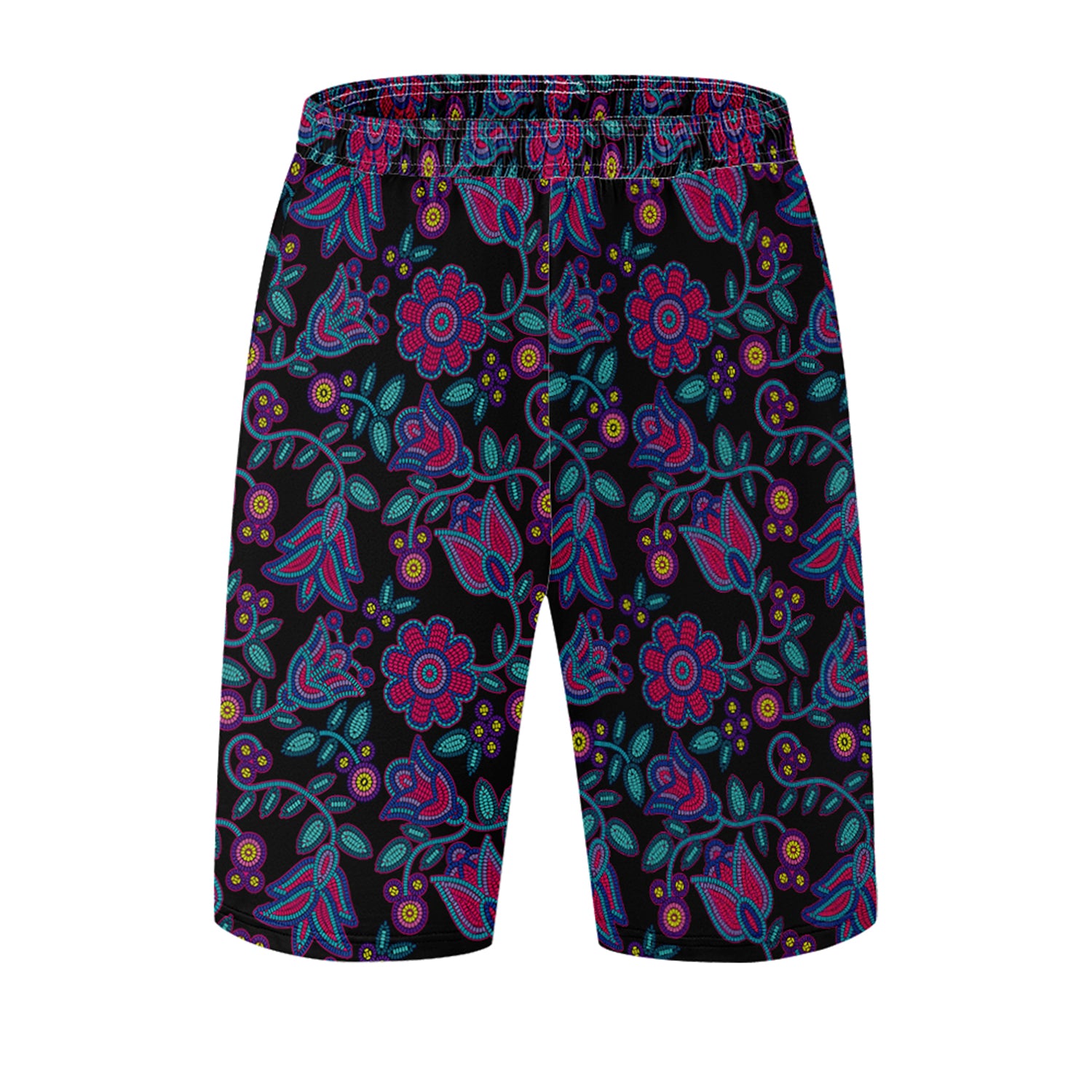 Beaded Nouveau Coal Athletic Shorts with Pockets