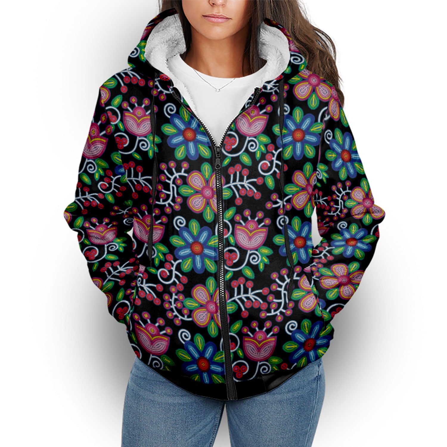 Midnight Garden Sherpa Hoodie