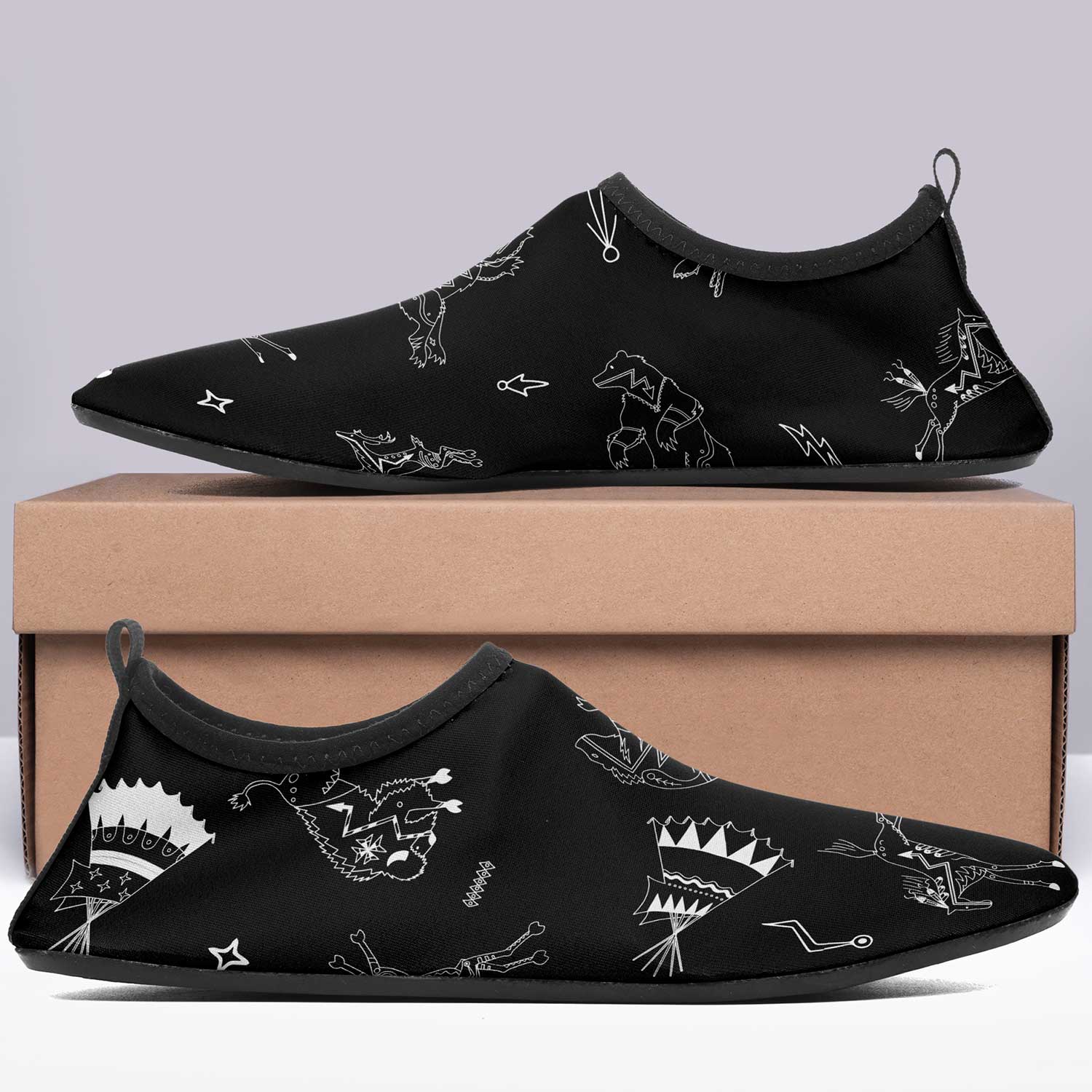 Ledger Dabbles Black Kid's Sockamoccs Slip On Shoes