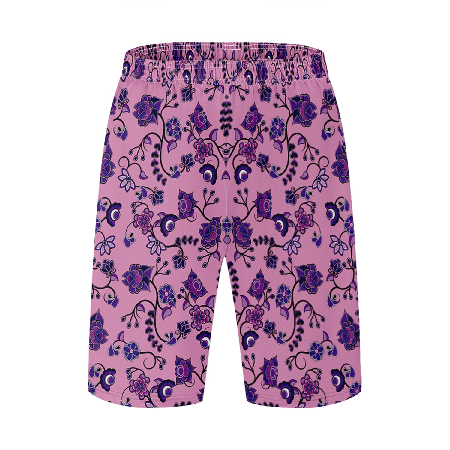 Purple Floral Amour Athletic Shorts with Pockets