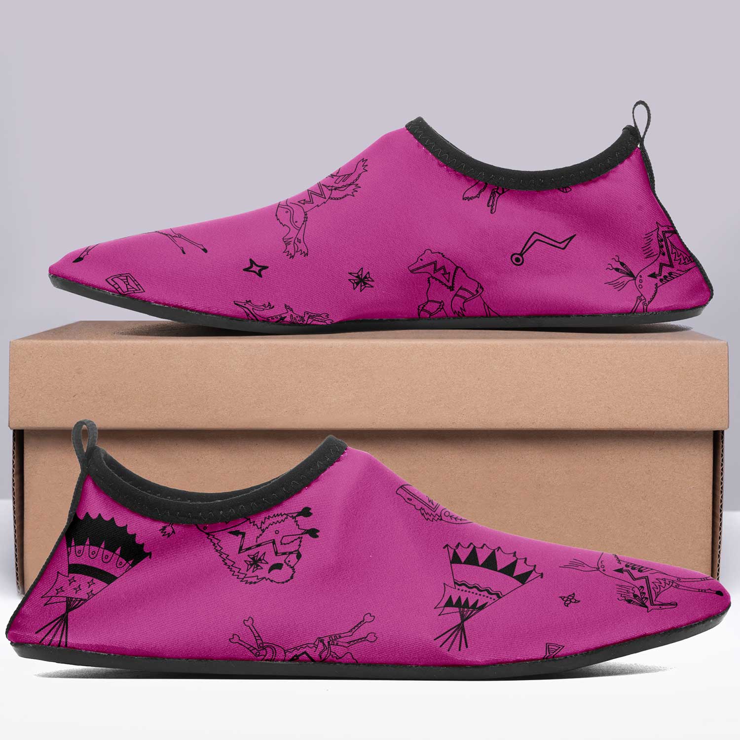 Ledger Dabbles Magenta Kid's Sockamoccs Slip On Shoes