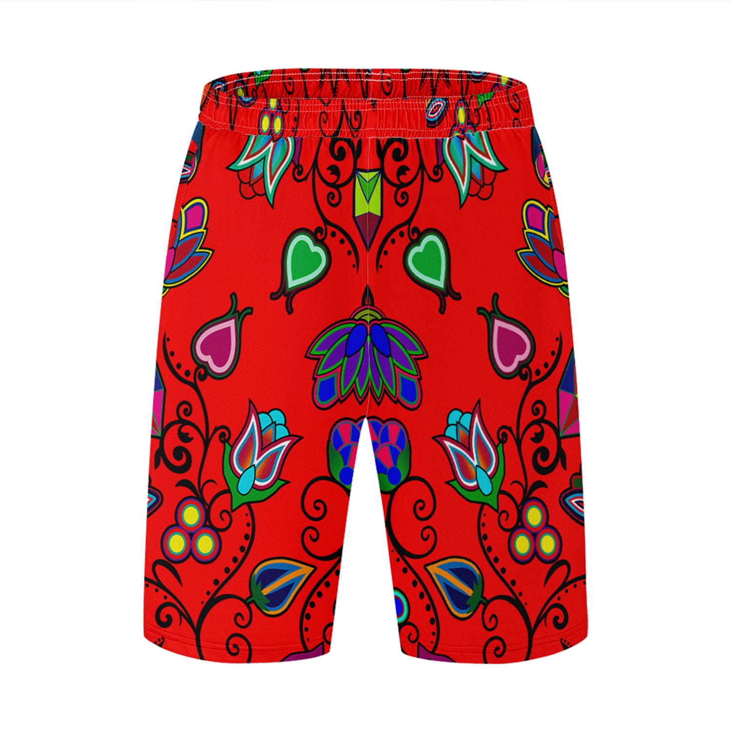 Indigenous Paisley Dahlia Athletic Shorts with Pockets