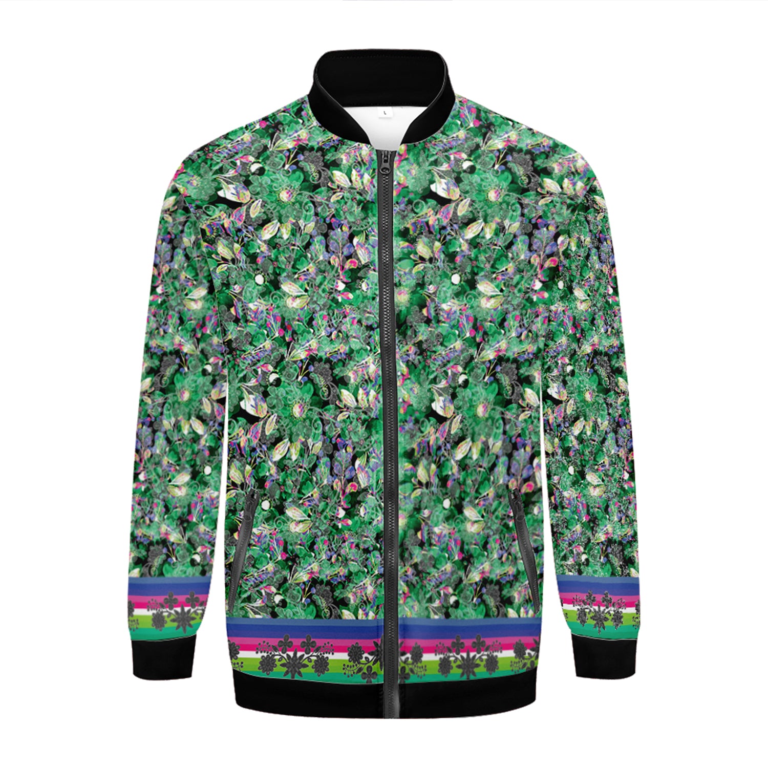 Culture in Nature Green Zippered Collared Lightweight Jacket