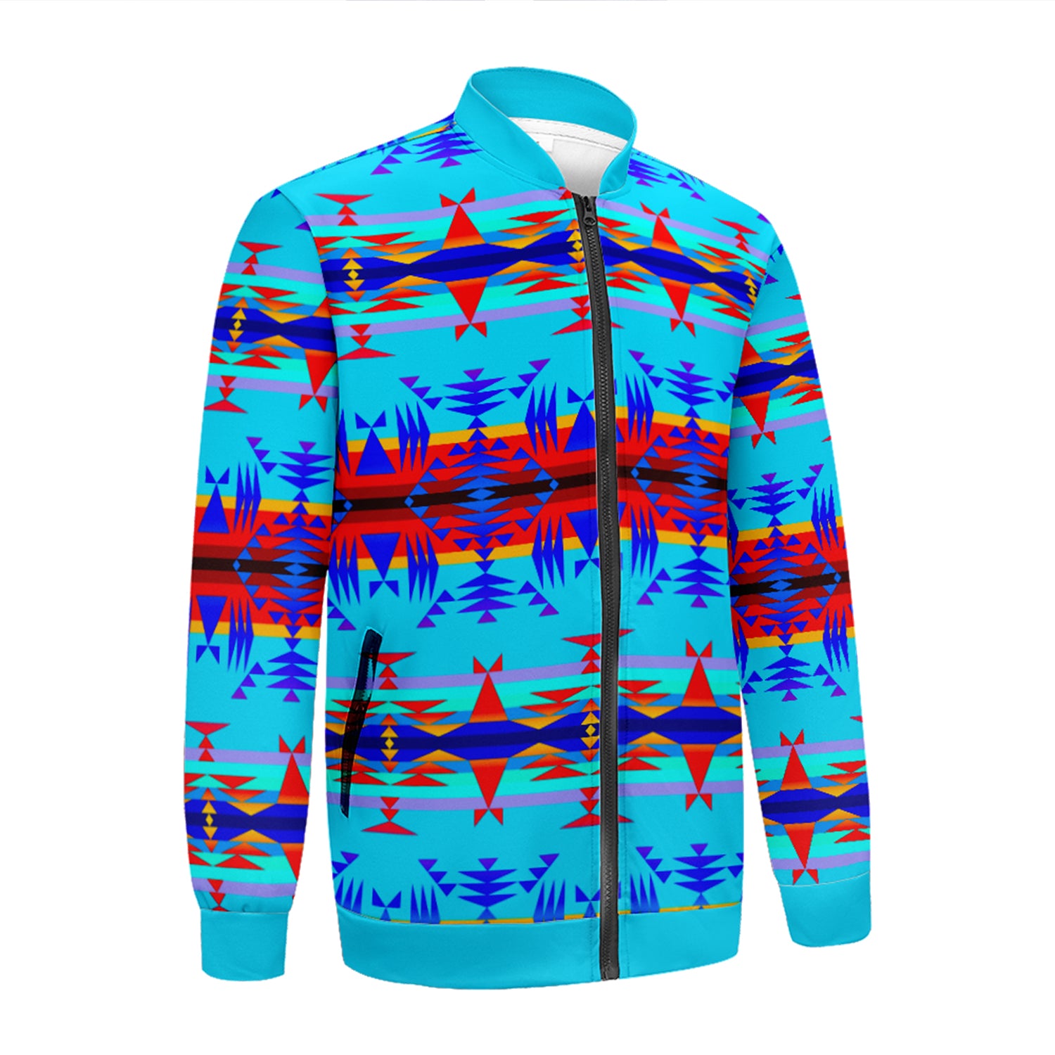 Between the Mountains Blue Zippered Collared Lightweight Jacket