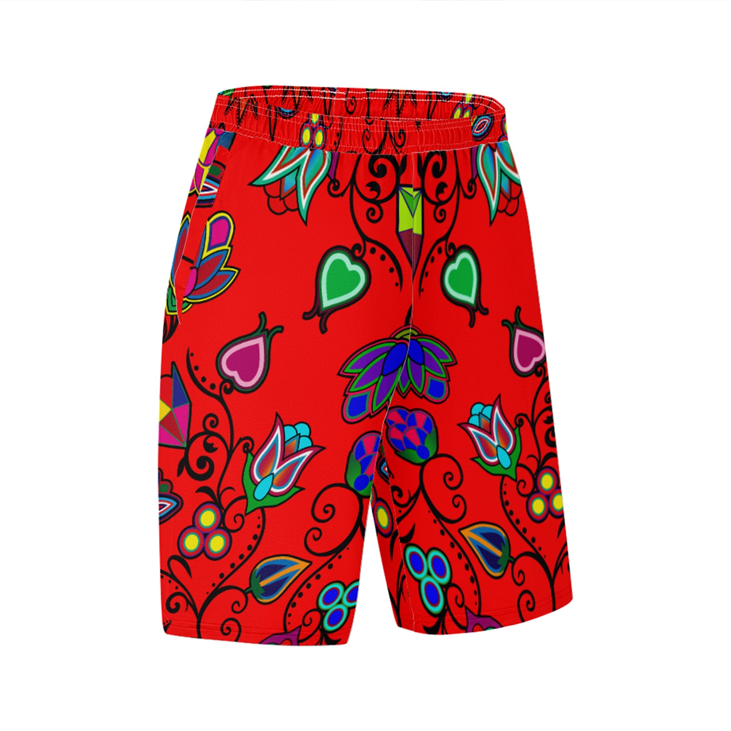 Indigenous Paisley Dahlia Athletic Shorts with Pockets