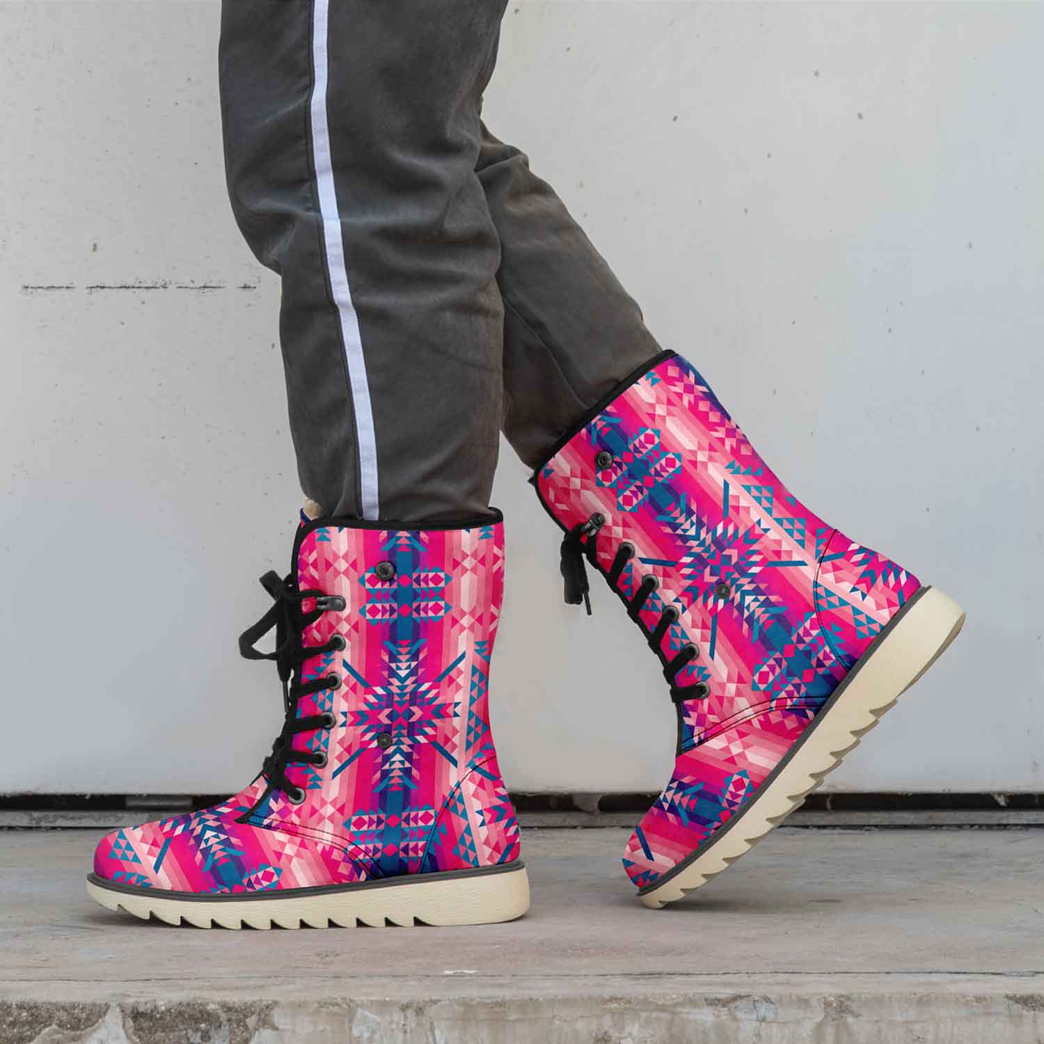 Desert Geo Blue Polar Winter Boots