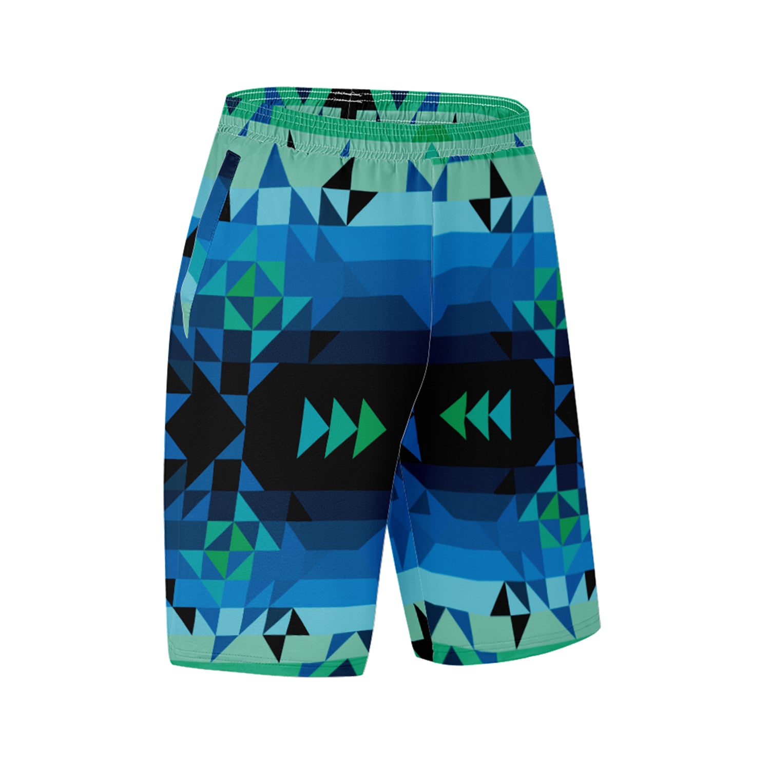 Green Star Athletic Shorts with Pockets