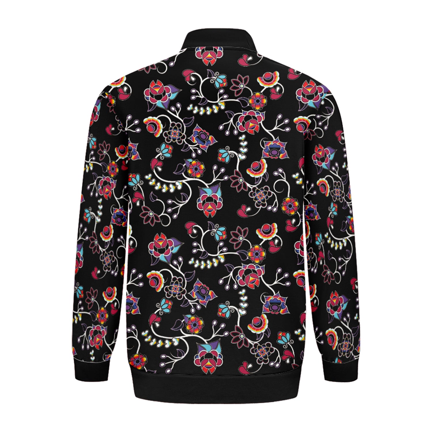 Floral Danseur Zippered Collared Lightweight Jacket