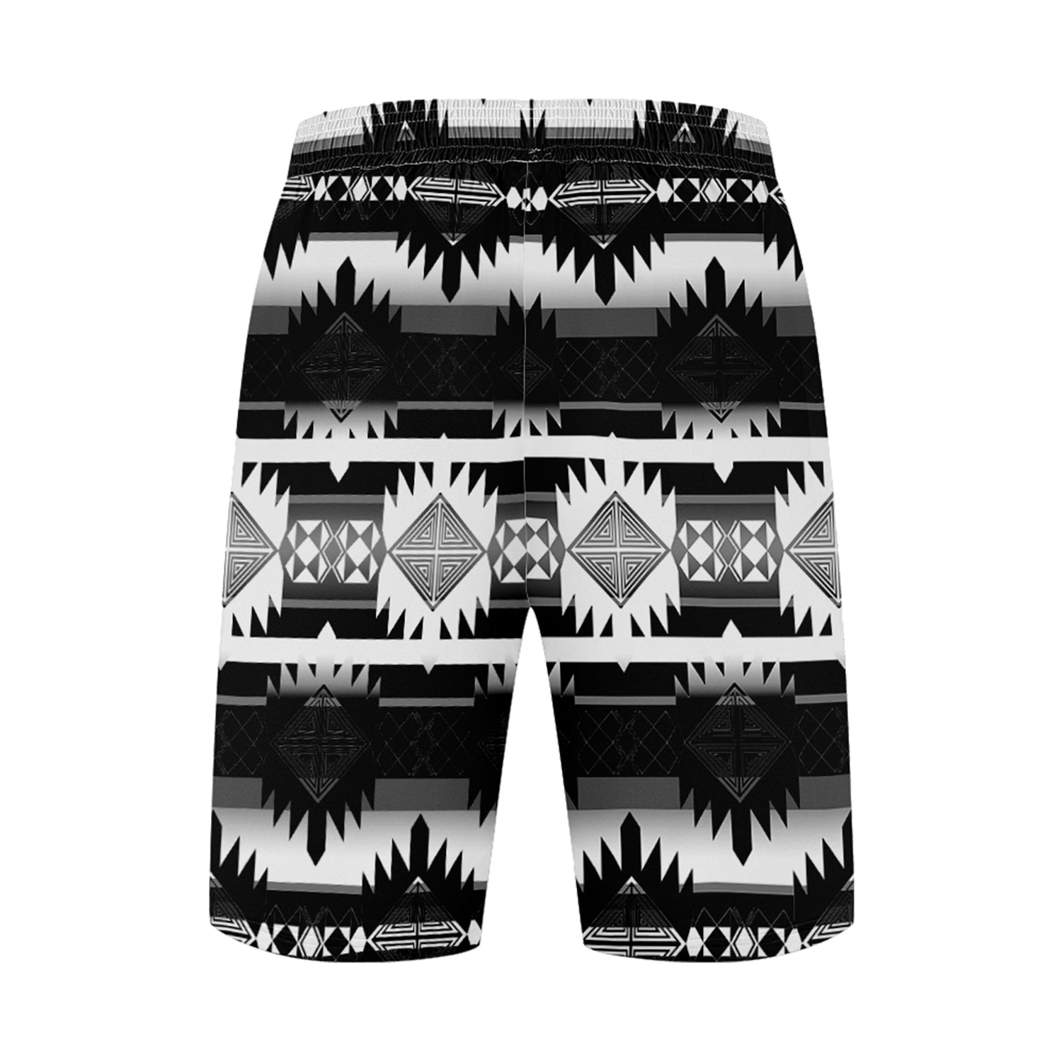 Okotoks Black and White Athletic Shorts with Pockets