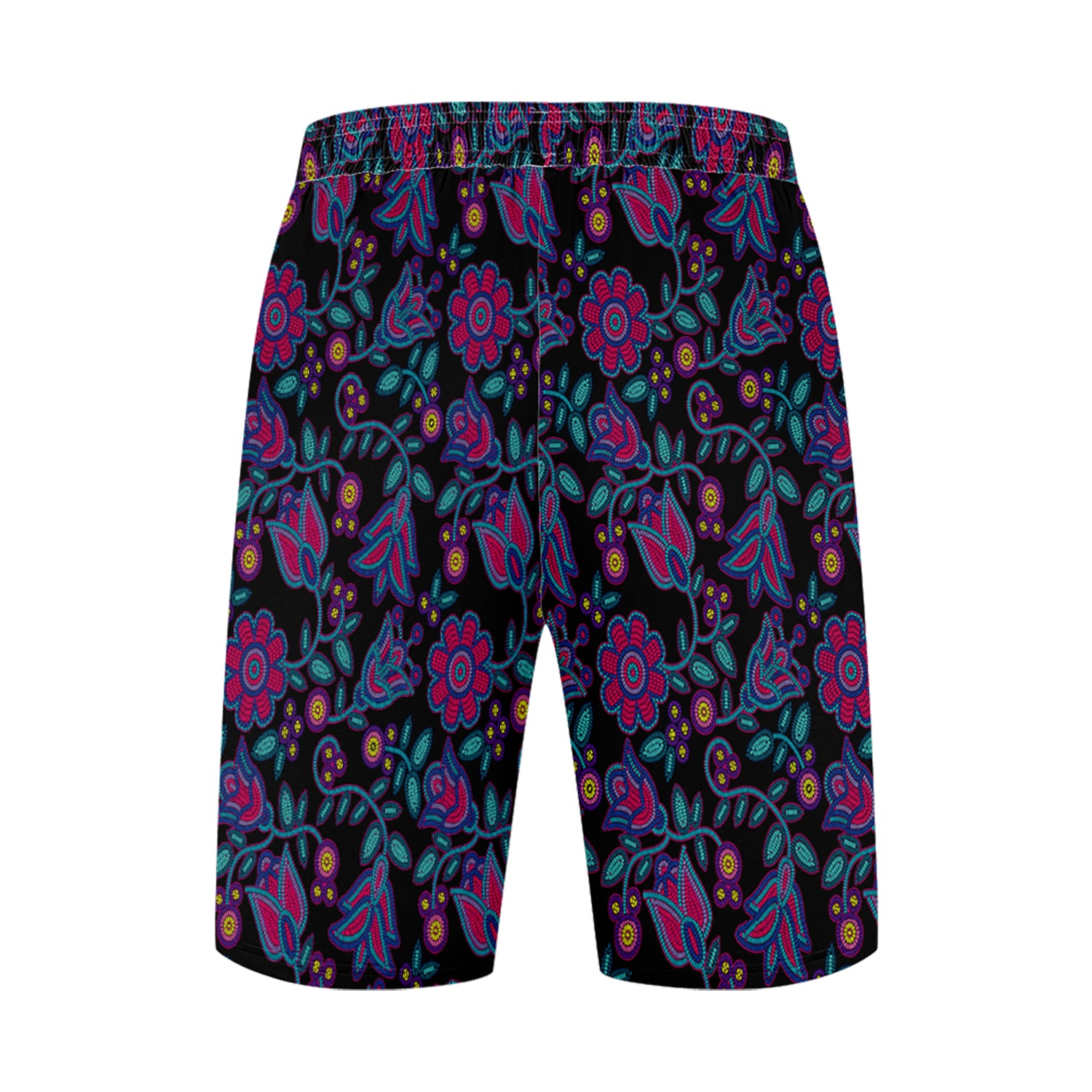 Beaded Nouveau Coal Athletic Shorts with Pockets