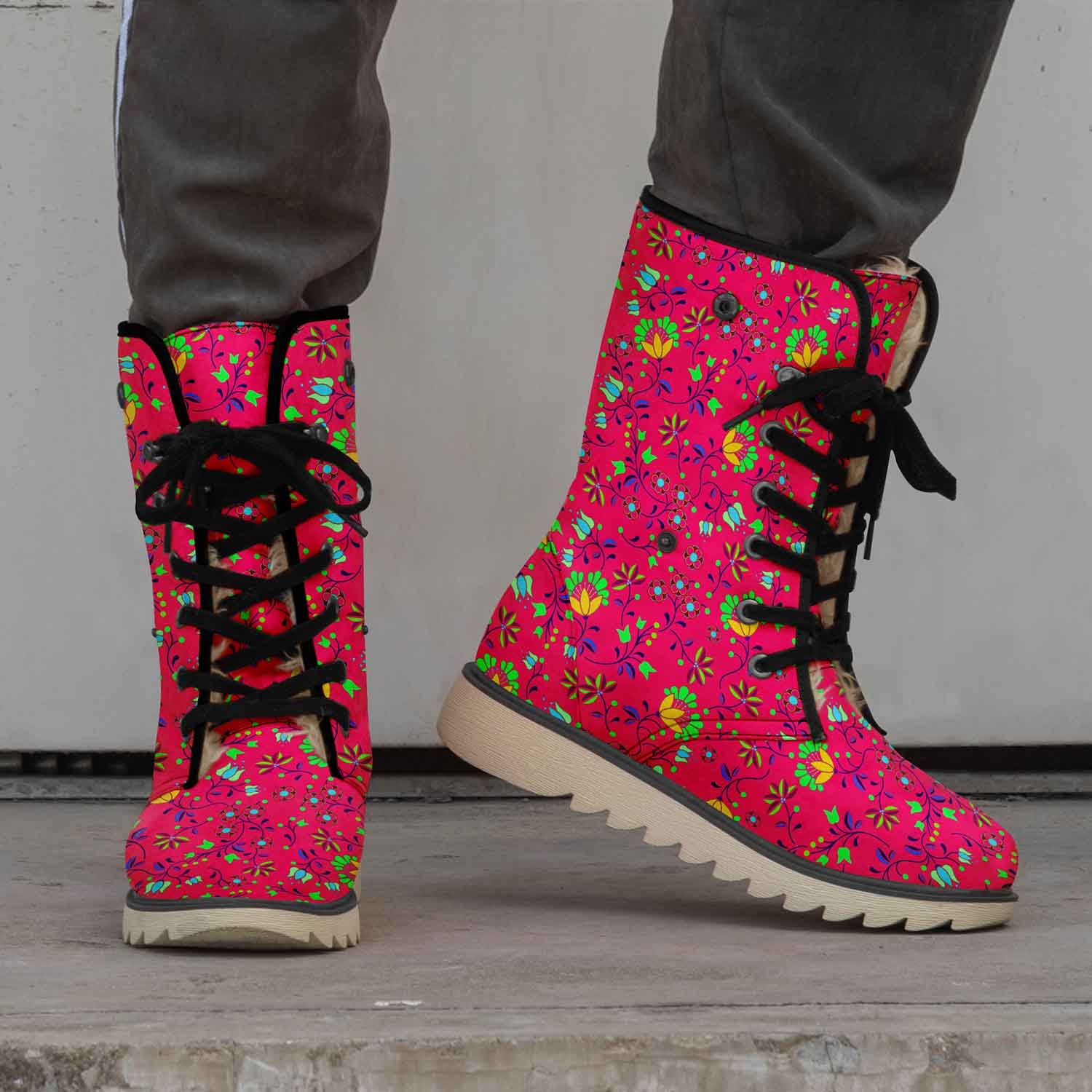 Fleur Indigine Rouge Polar Winter Boots