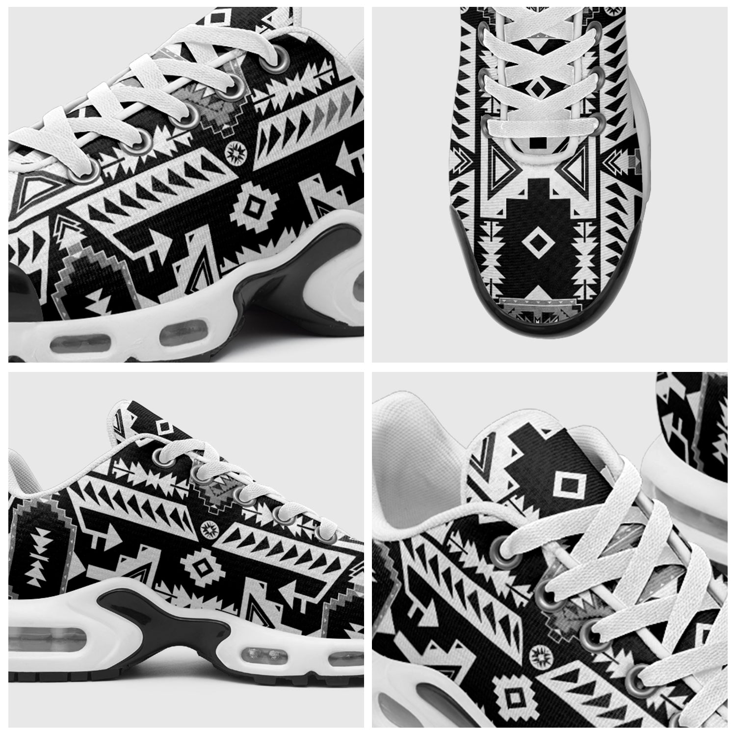 Chiefs Mountain Black and White Niowaa Air Cushion Shoes